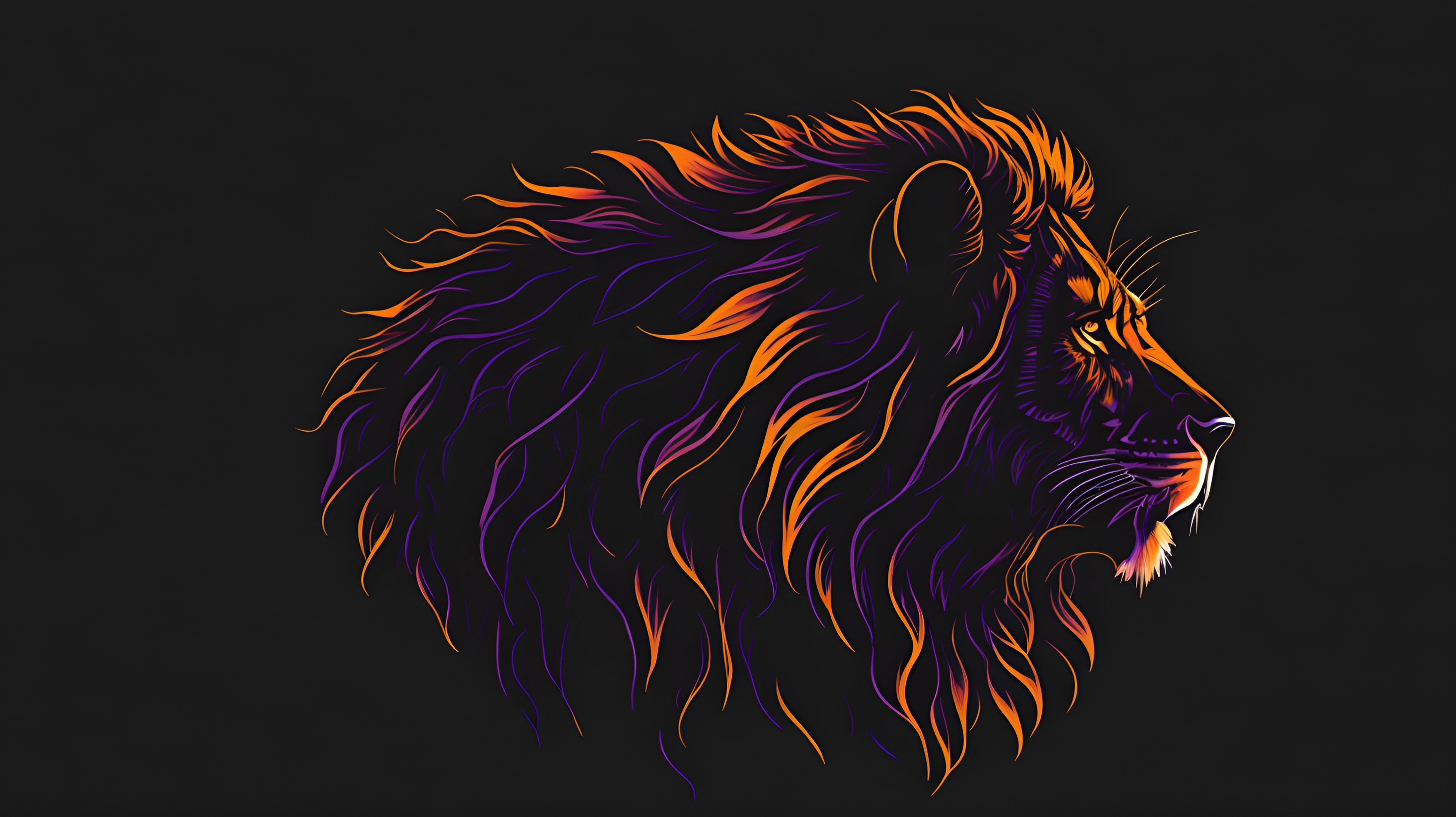 Silhouette design of a lion vector