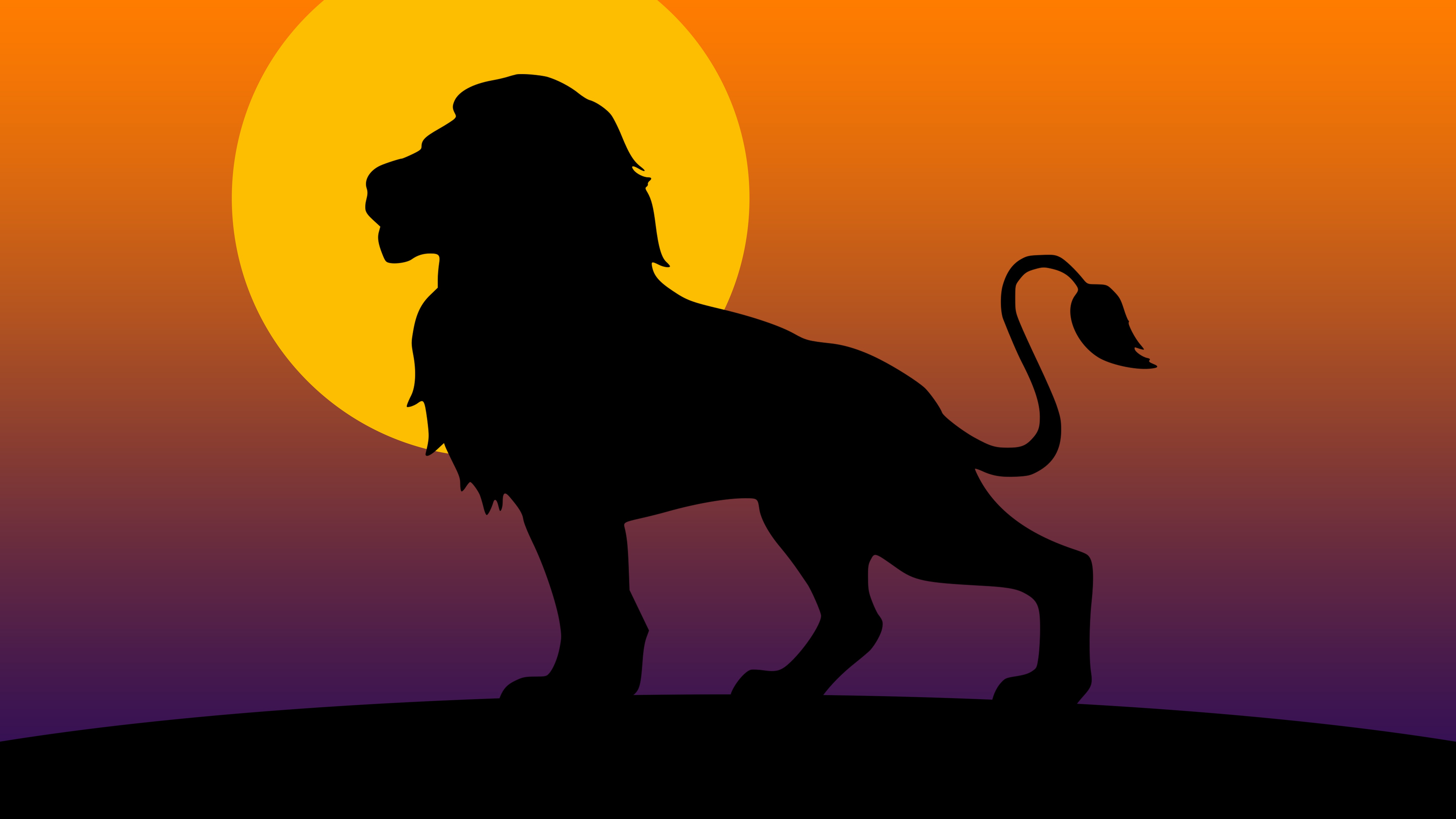 HD desktop wallpaper: Silhouette, Lion