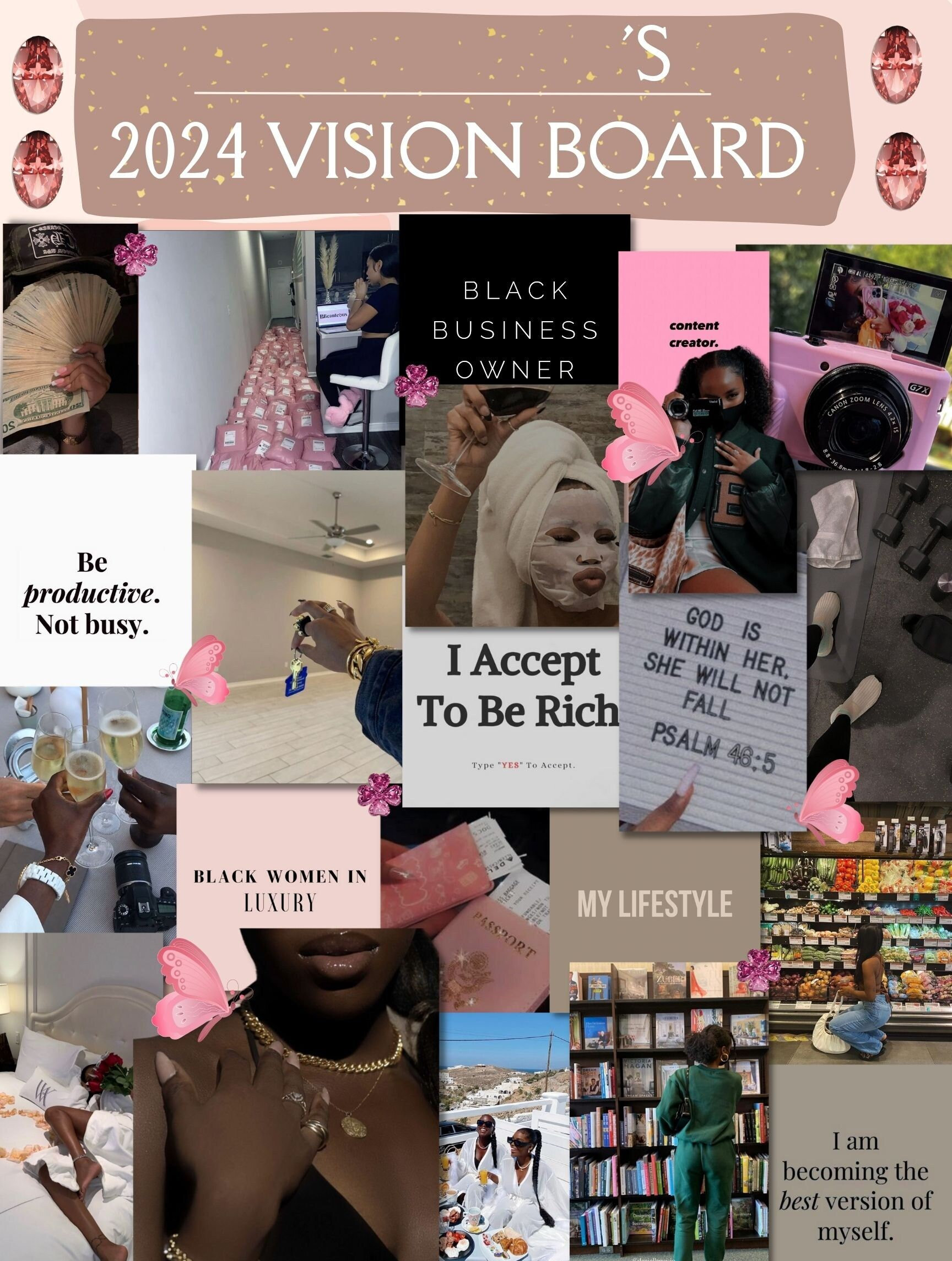 Printable 2024 Black Girl Vision Board