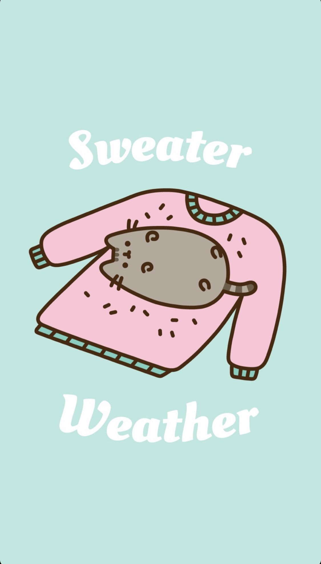 pusheen winter wallpaper!!. Pusheen