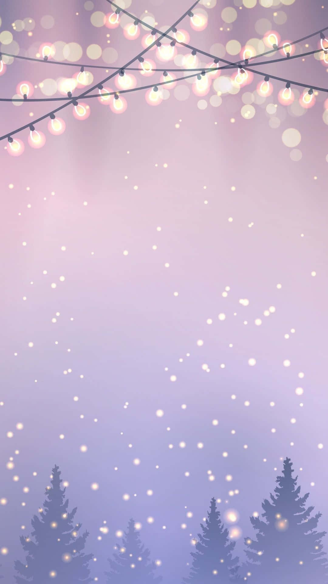 Pastel Purple iPhone Snow Art Wallpaper