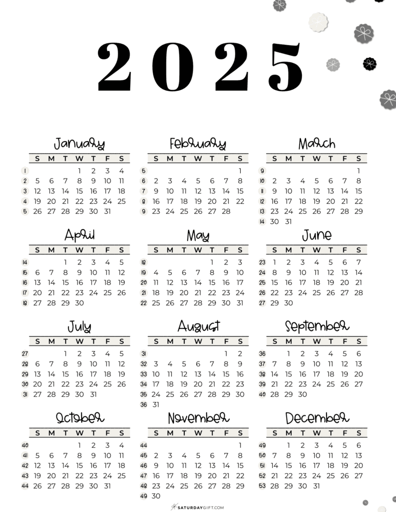 2025 Calendar Printable & Free