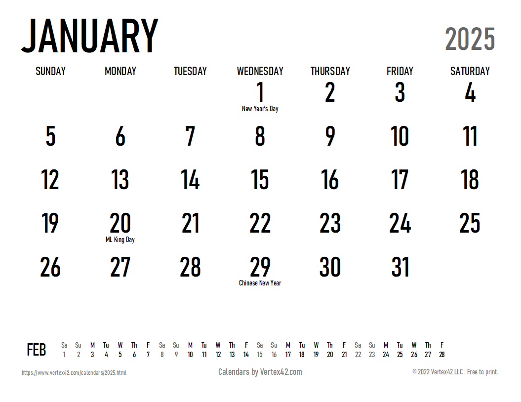 2025 Calendar and Image