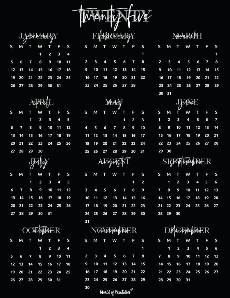 Calendar 2025 Wallpapers - Wallpaper Cave