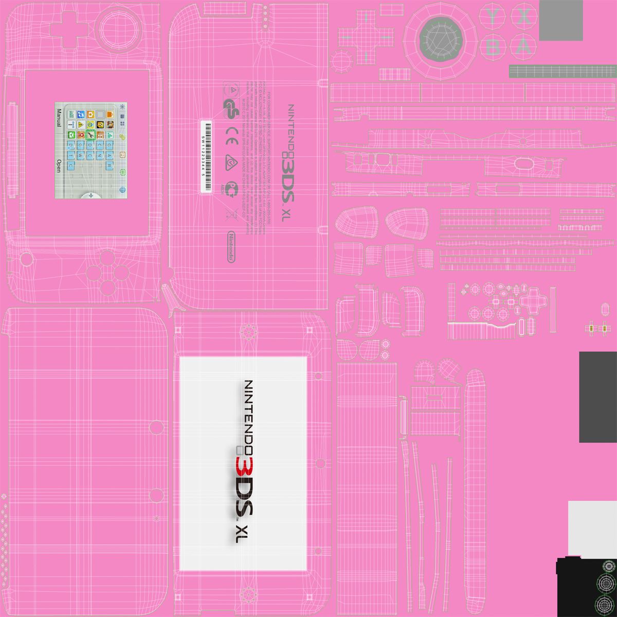 Nintendo 3DS XL Pink 3D Model 3D Model