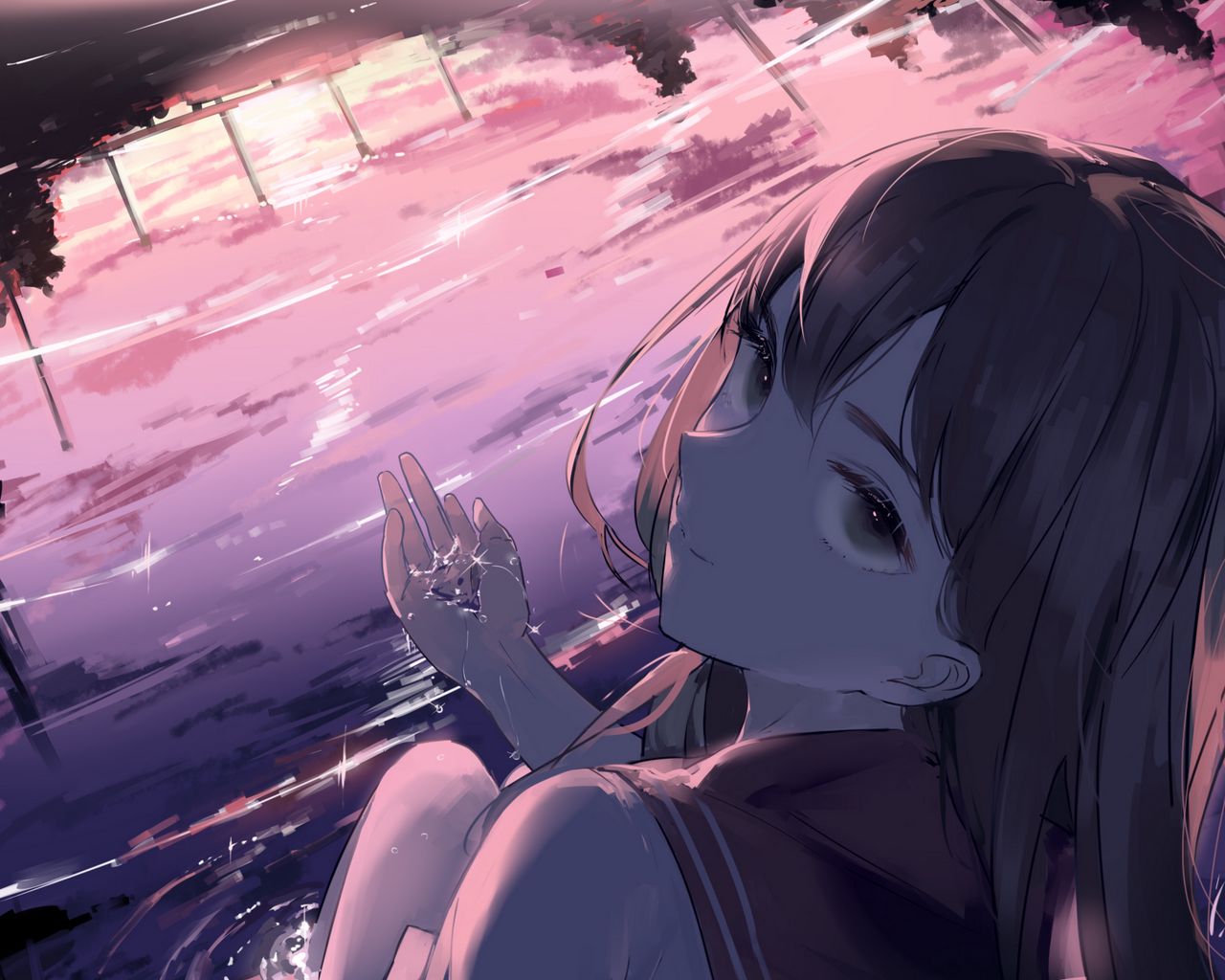 wallpaper 1280x1024 girl, glance