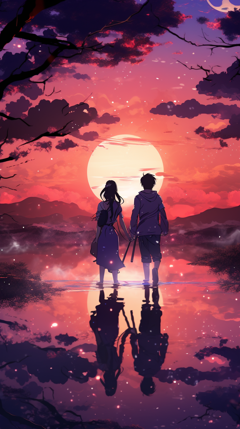 Sunset Silhouettes Manhua Wallpaper