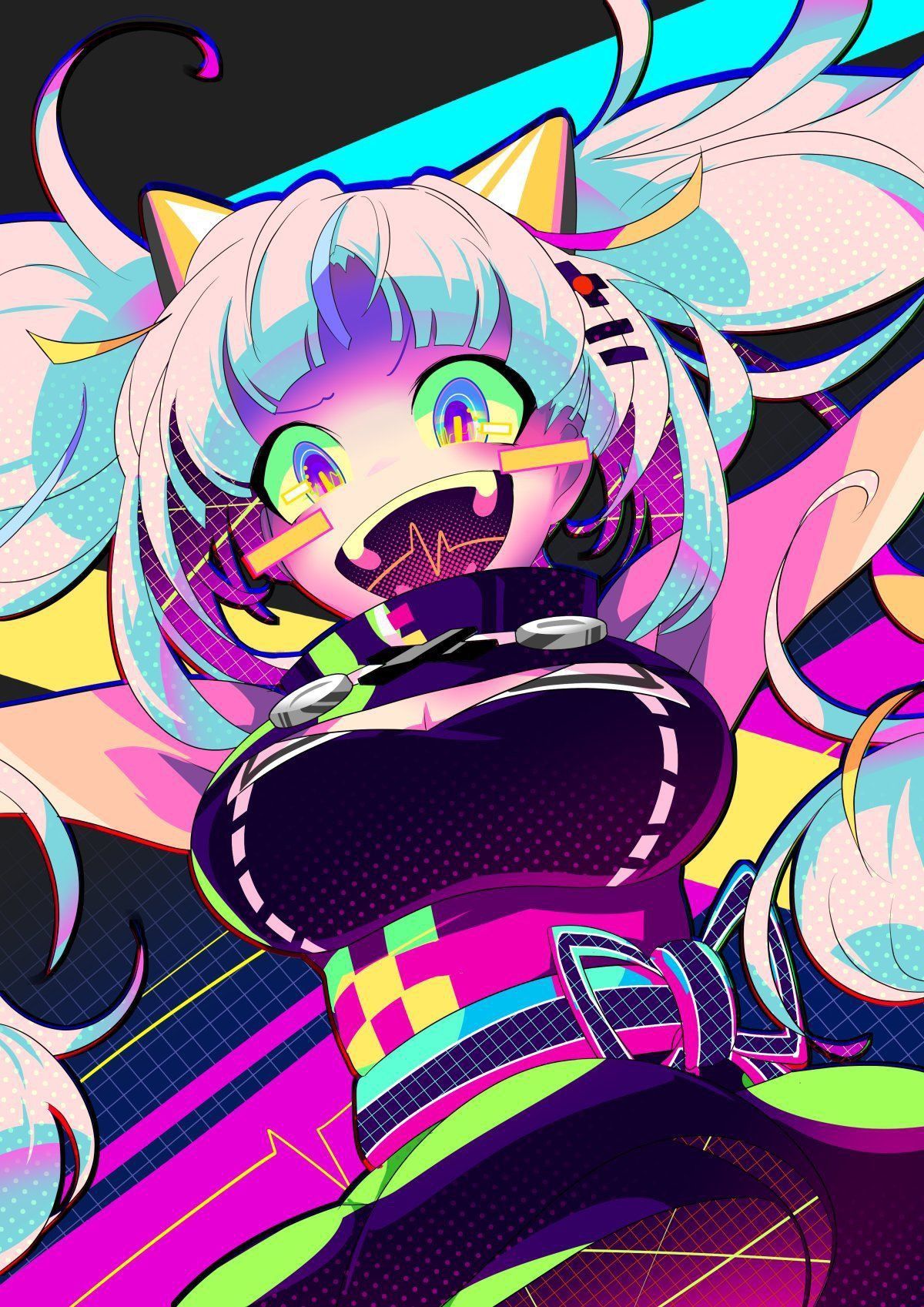 retro wave anime Wallpaper