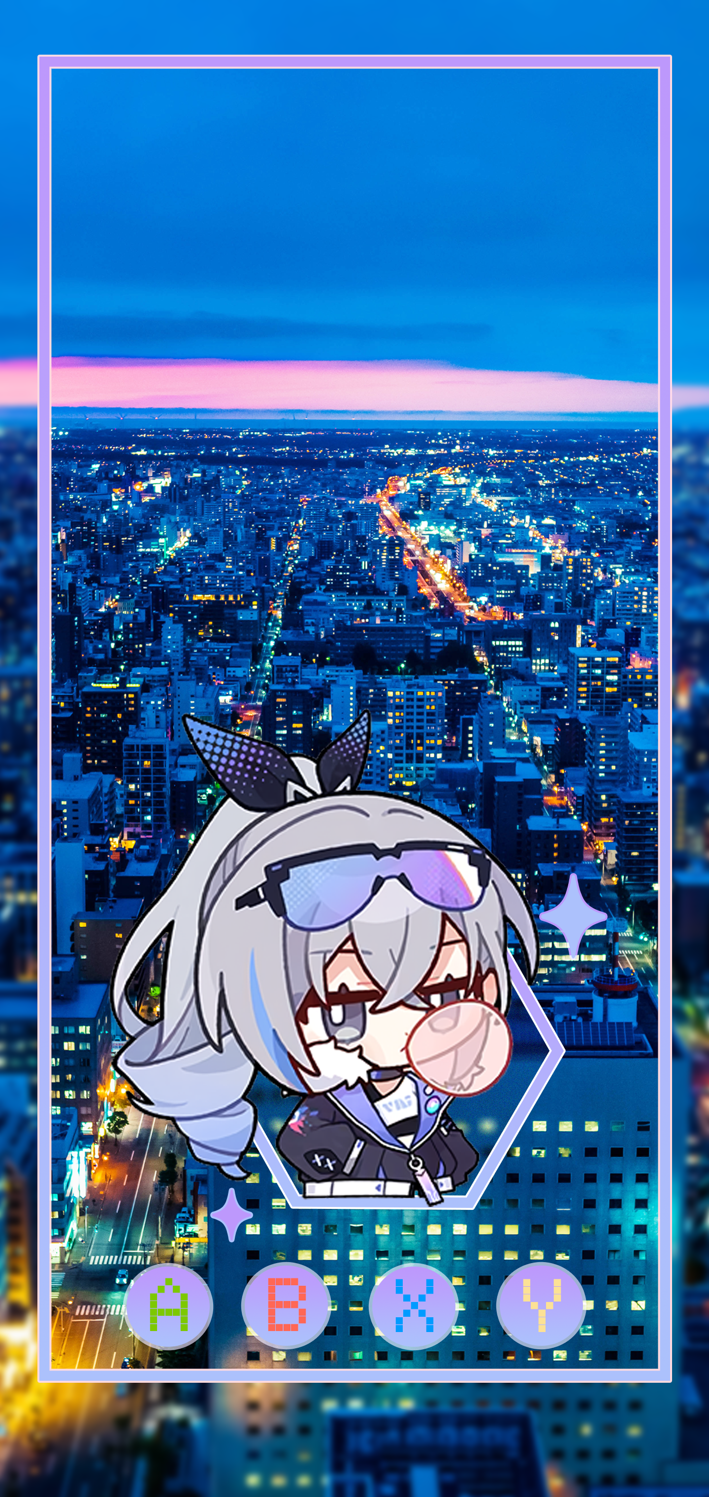 anime girls, urban, night, Honkai: Star