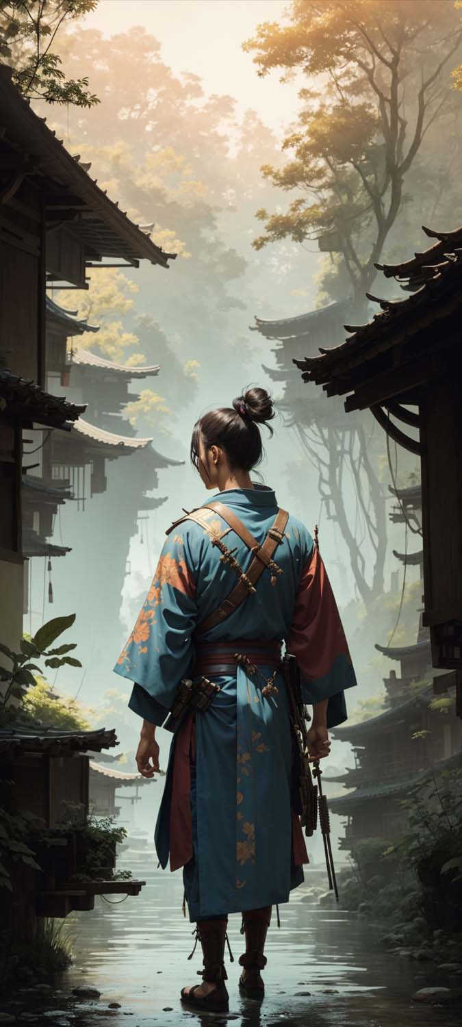 Samurai Girl iPhone Wallpaper 4K