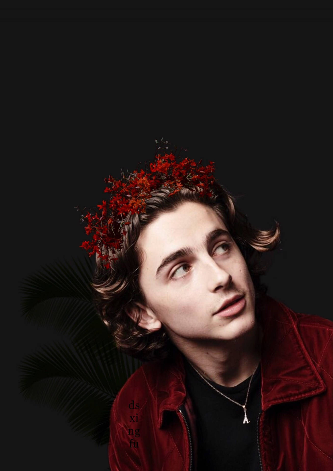 Chalamet Small Red Flowers Wallpaper