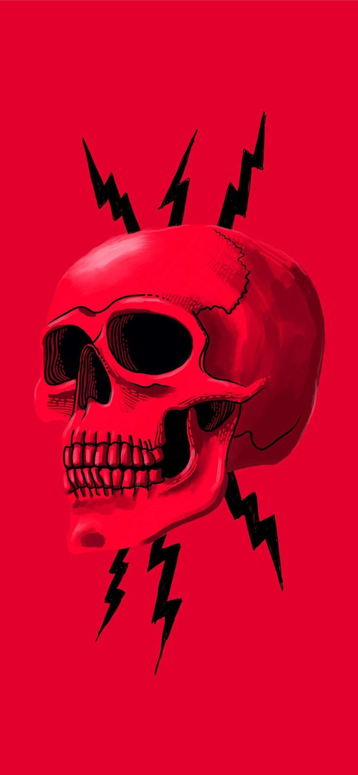 Red skull, Skull, iPhone wallpaper