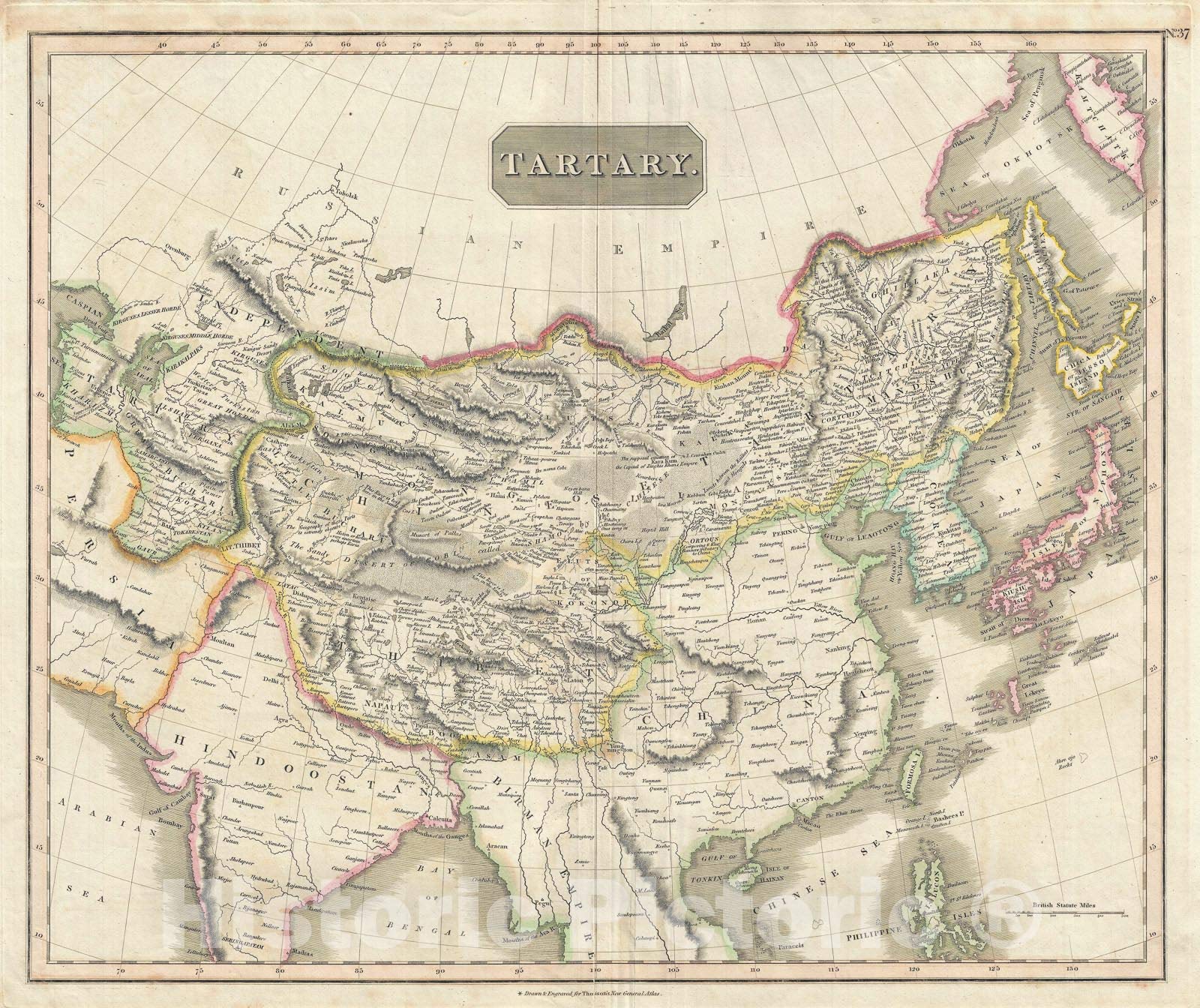 Map, Tartary Mongol Empire