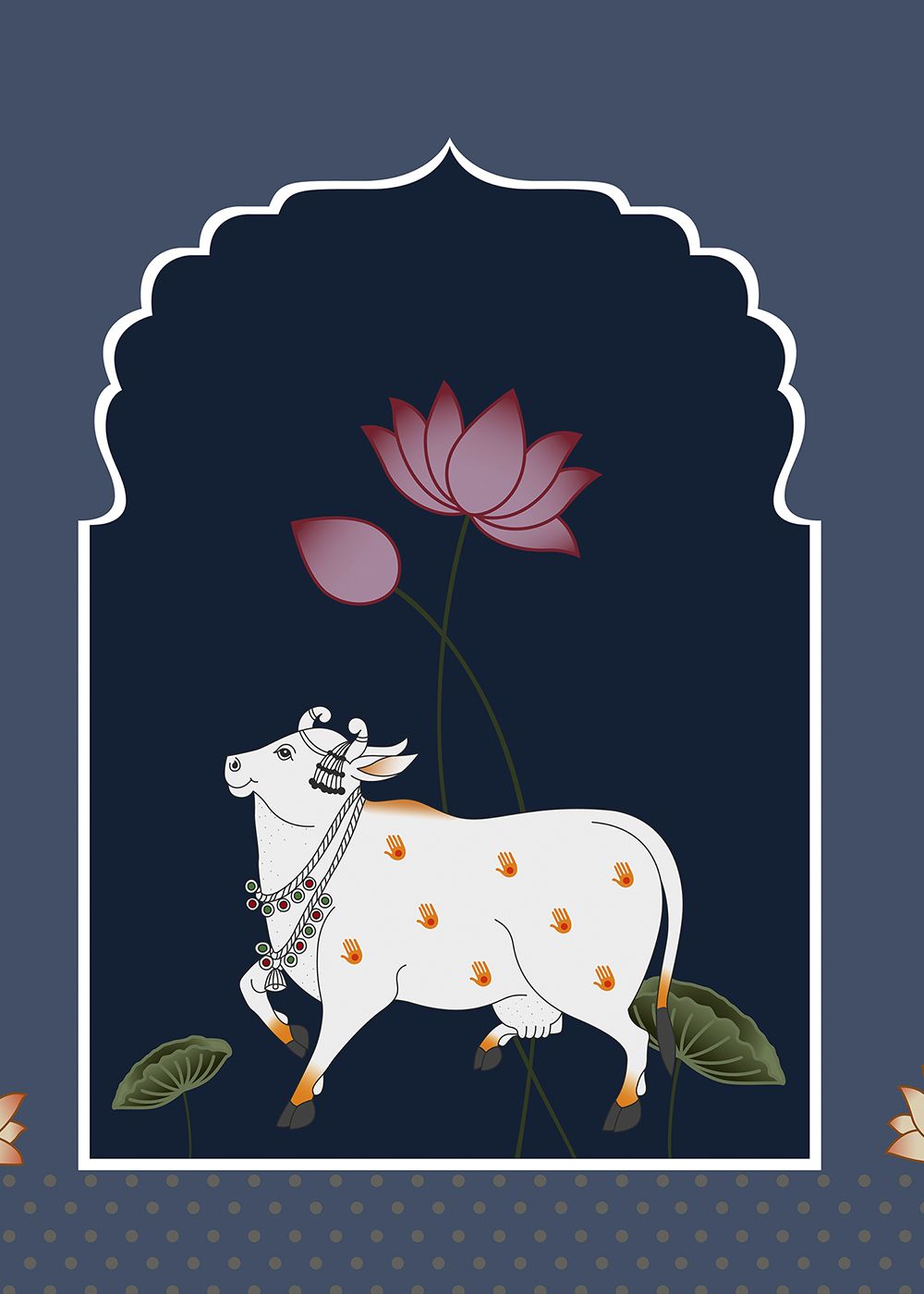 Wall Decor. Indian Cow Wallpaper