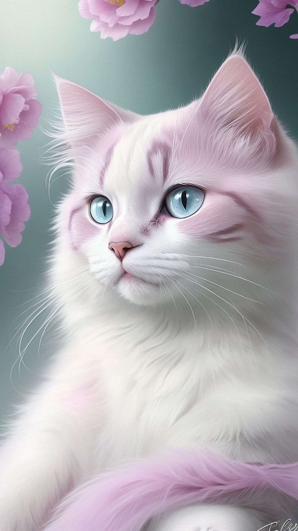 Pink cat Wallpaper Download