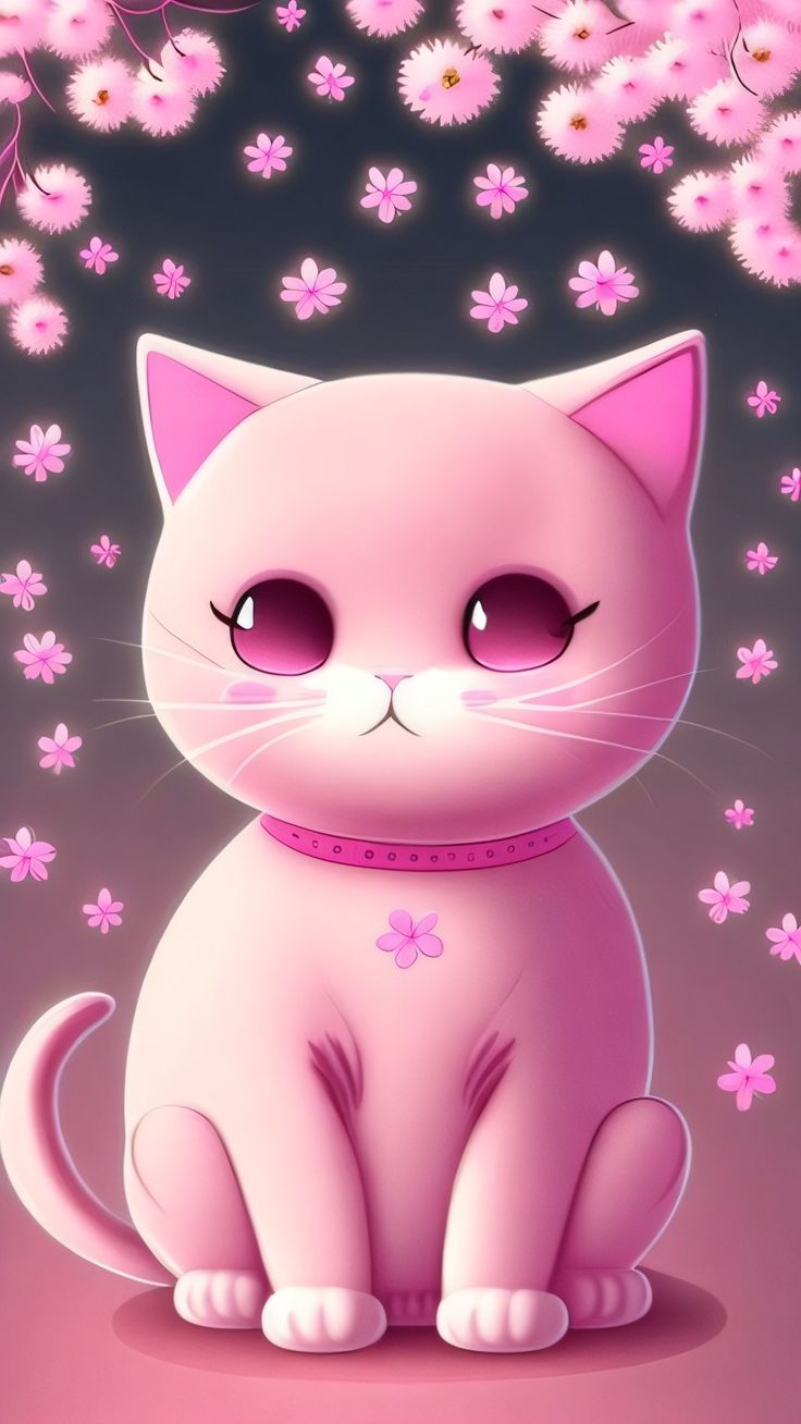 Sed Pro. Cute Pink Cat Phone Wallpaper
