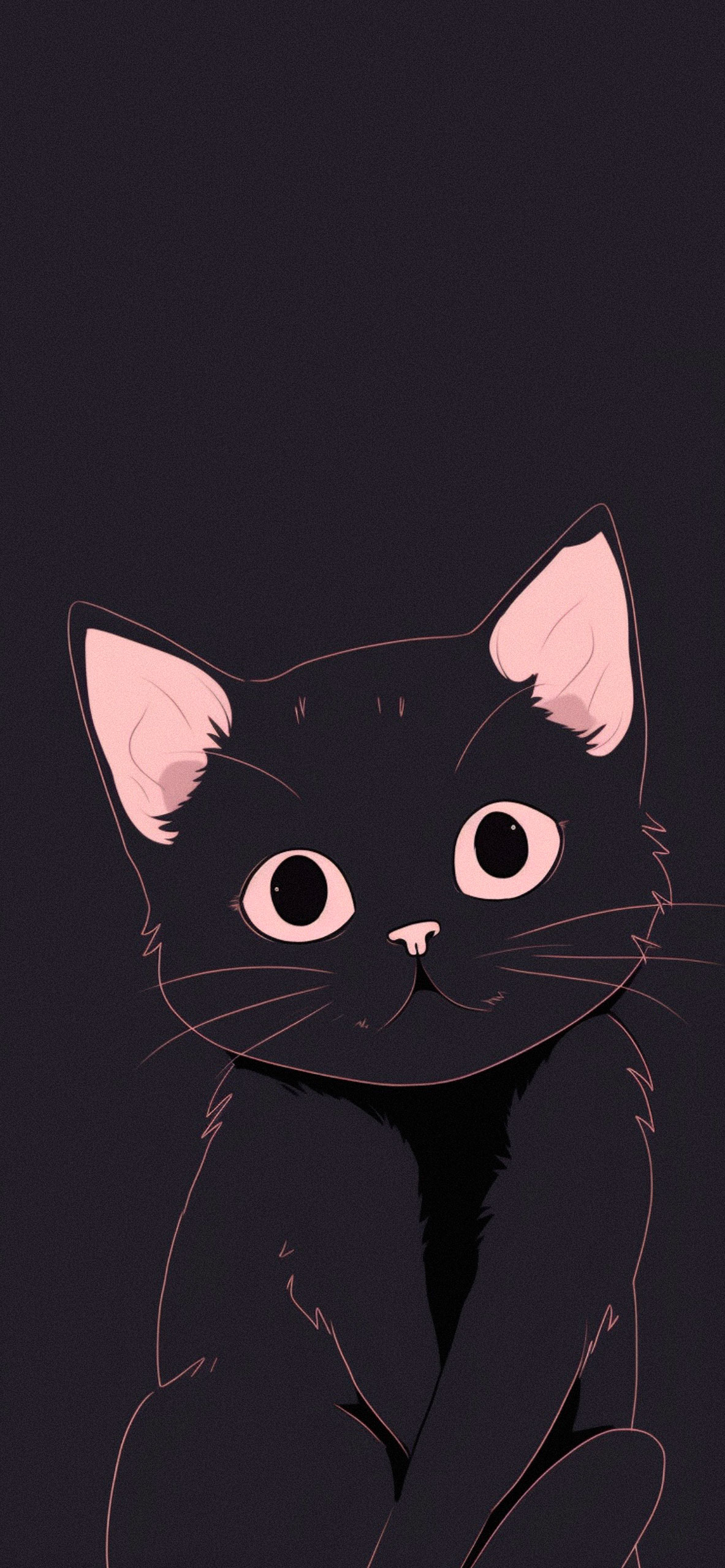 Black & Pink Cat Aesthetic Wallpaper