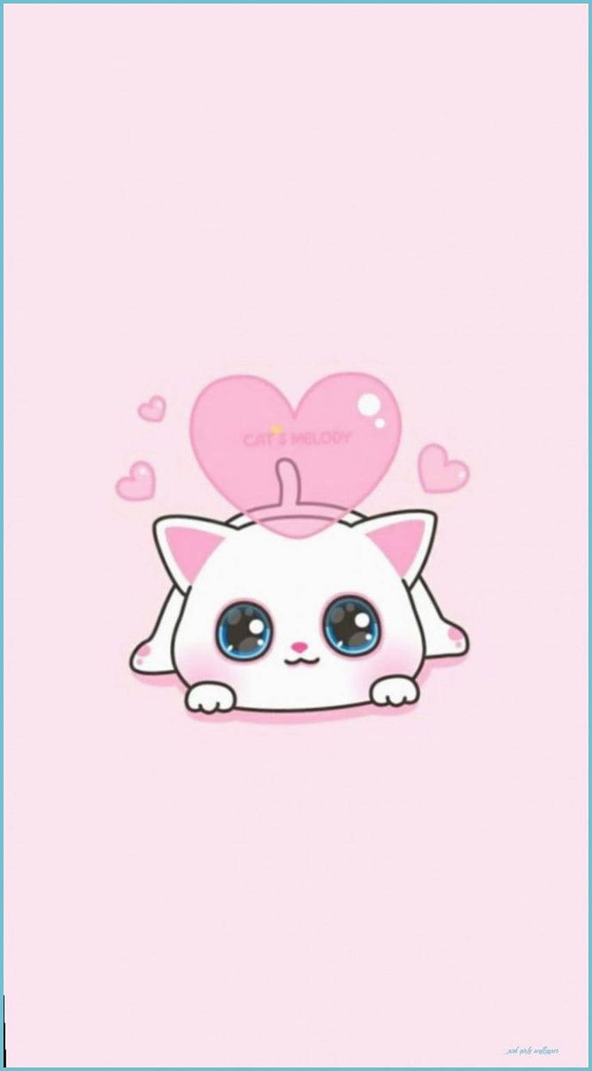 Download Adorable Pink Cat Wallpaper