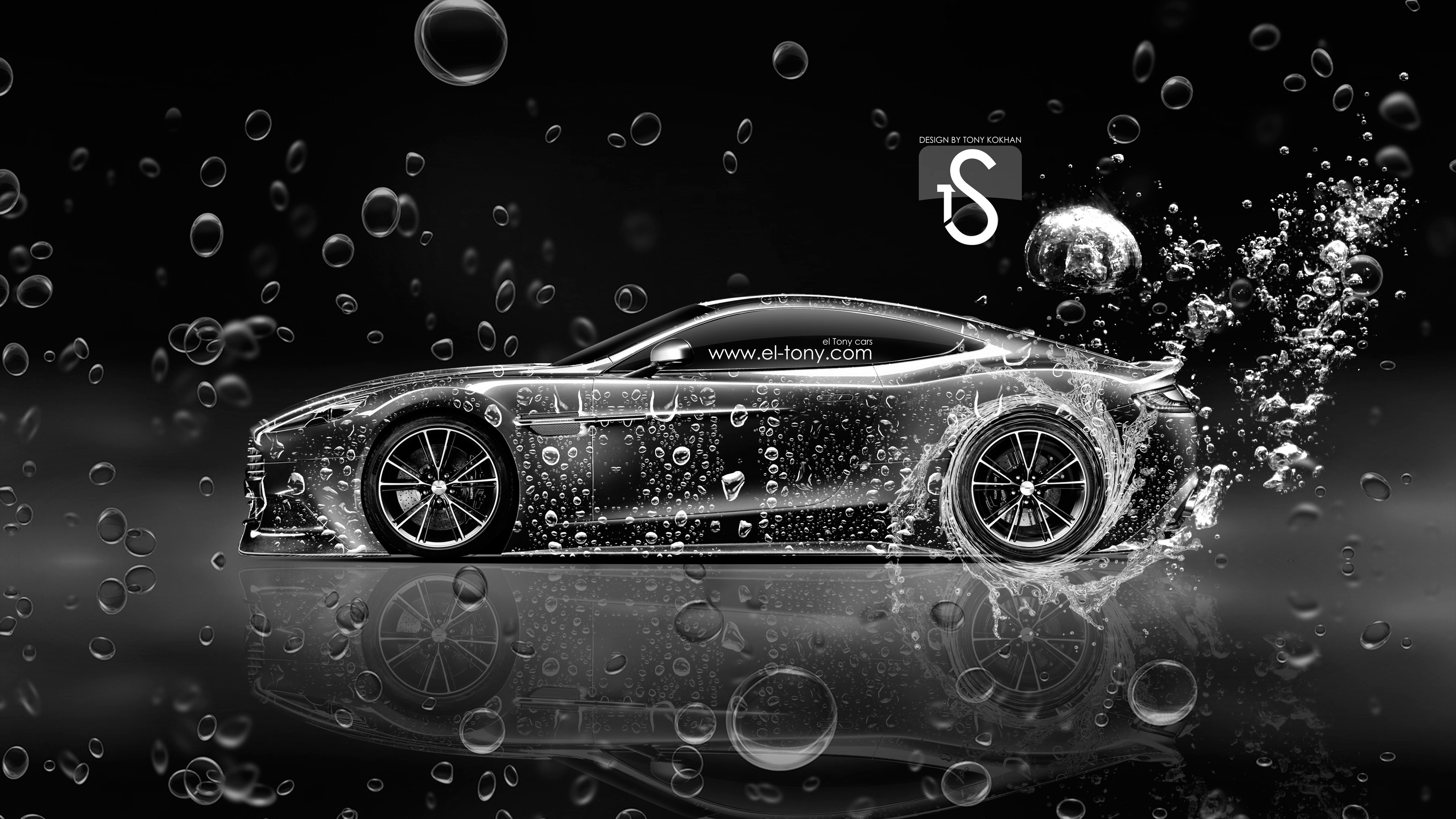 Aston Martin Vanquish Side Under Water