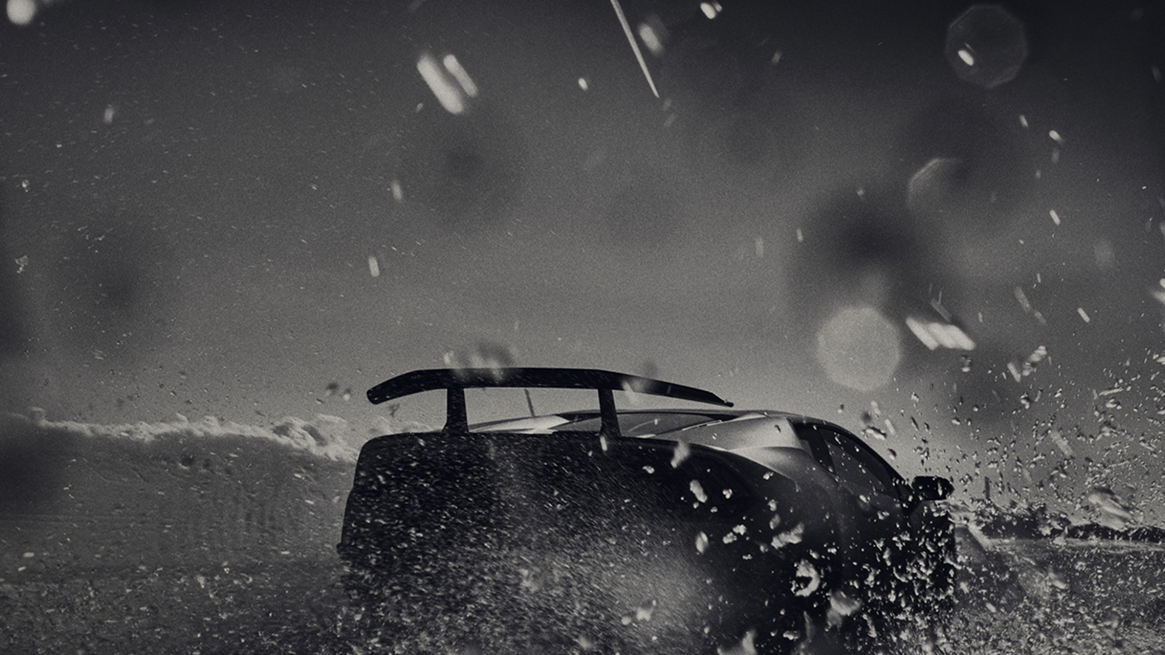 Racing Car Bw Dark Art