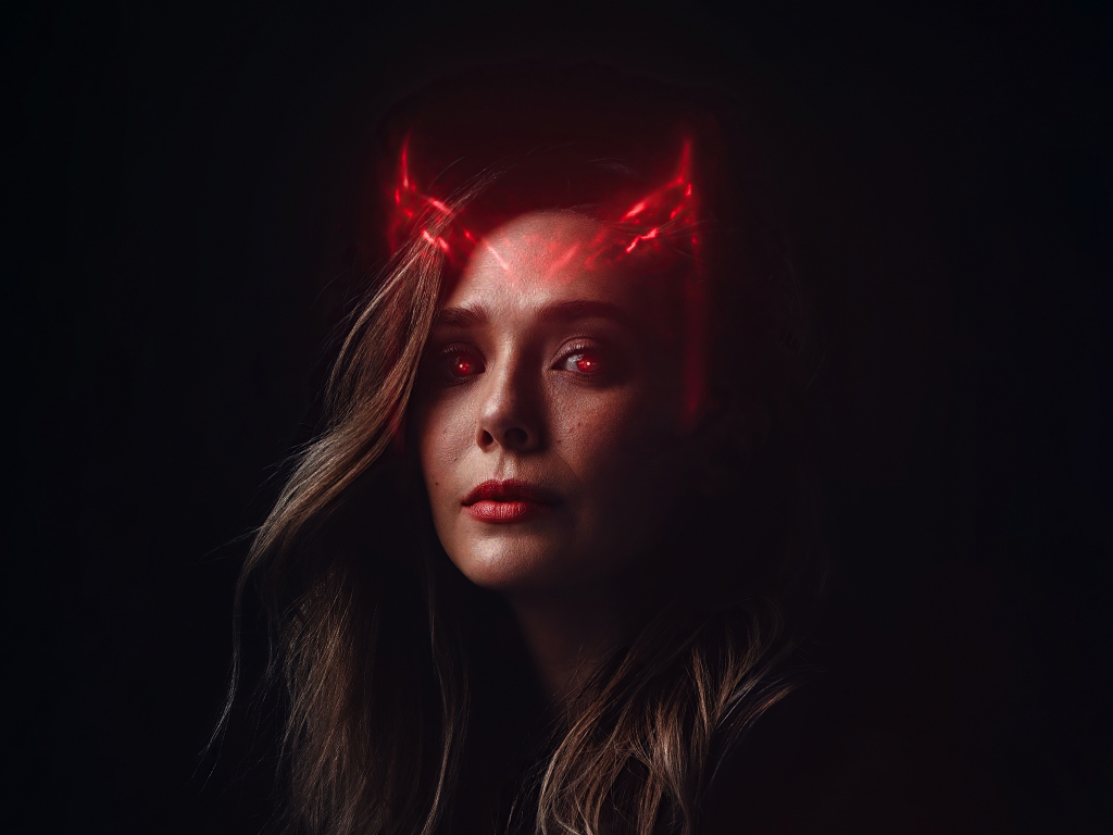 Wallpaper scarlet witch, red glowing