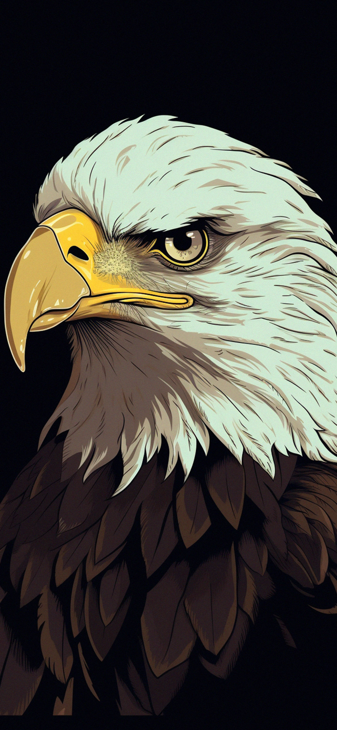 Aesthetic Eagle Black Wallpaper