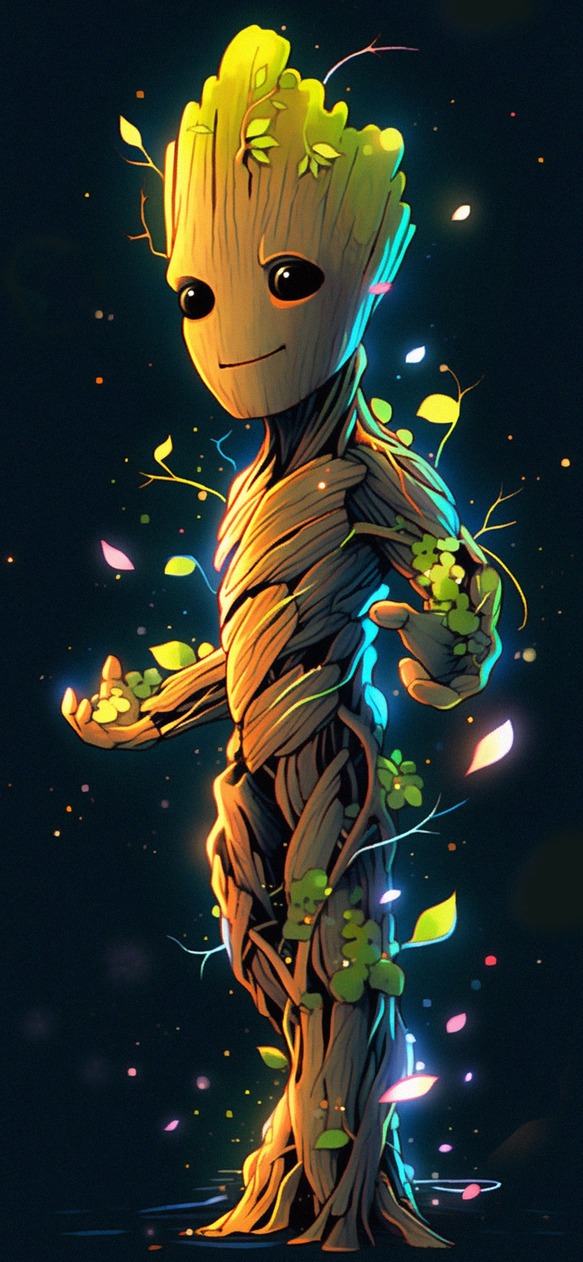 Young Groot Dark Wallpaper