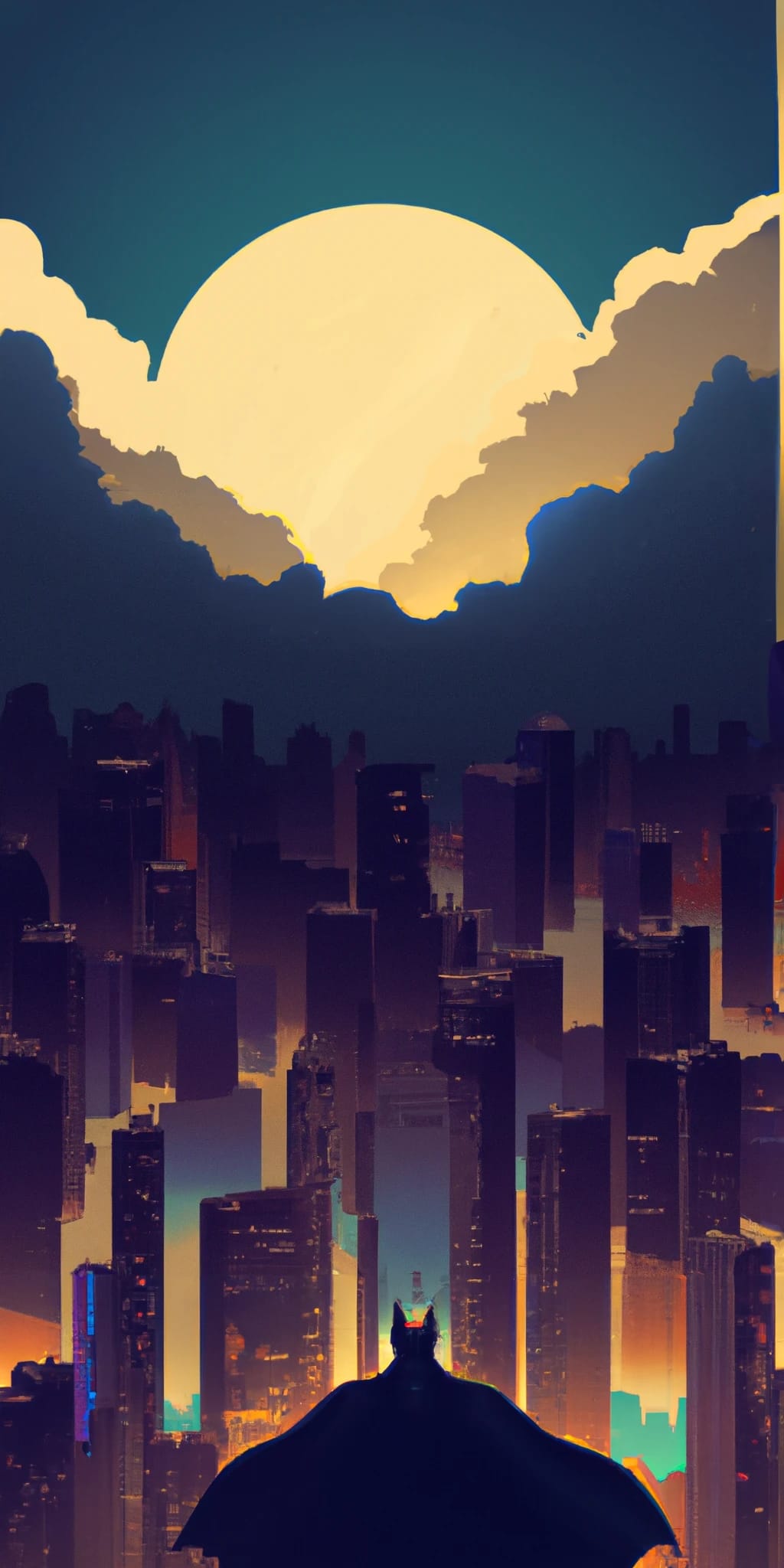 Made this digital art of Batman looking