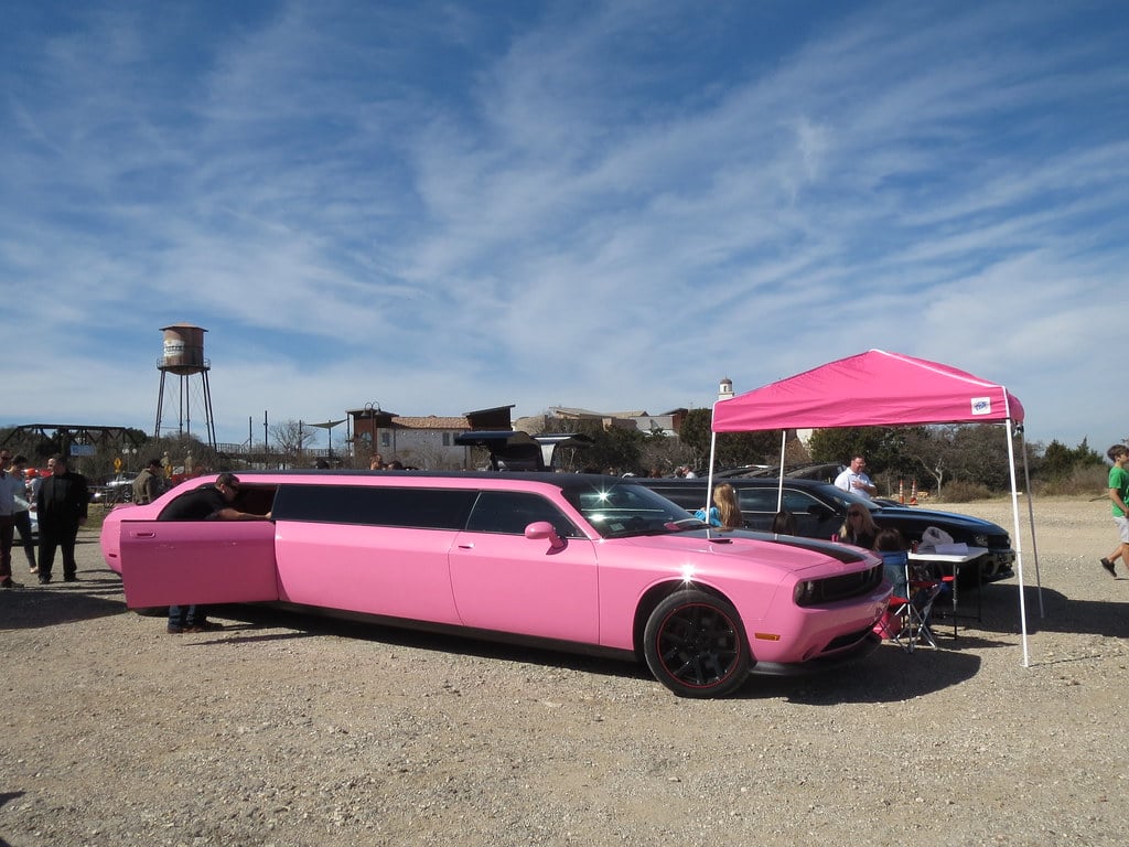 Pink Dodge Challenger Limousine