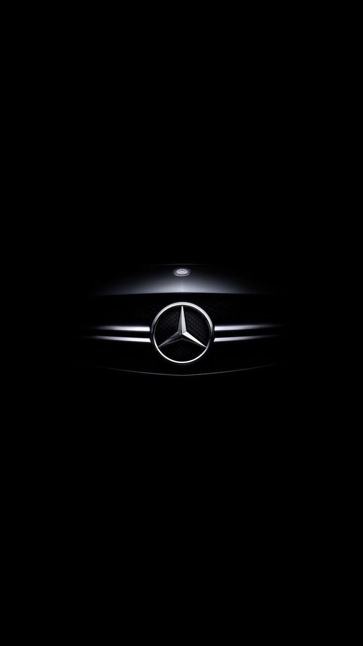 Black mercedes logo Wallpaper Download