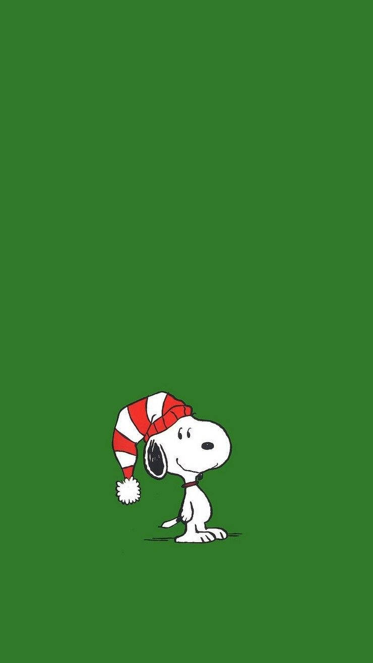Download Snoopy Christmas Green Aesthetic iPhone Wallpaper