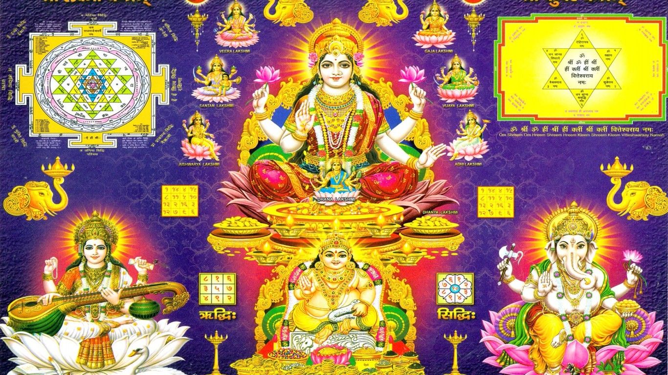 Goddess lakshmi, Lord ganesha paintings