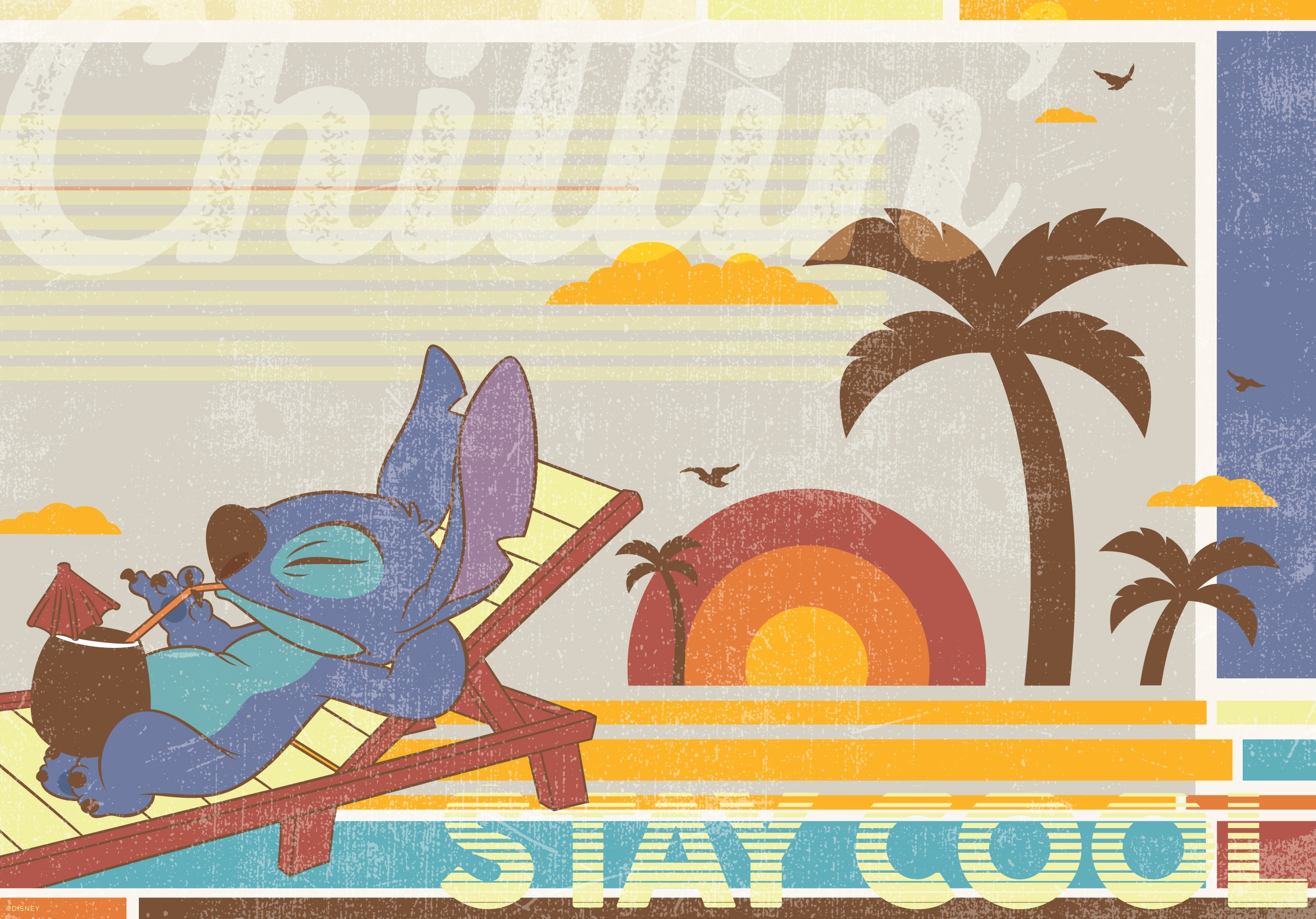 2023 Staying Cool with Stitch Wallpaper