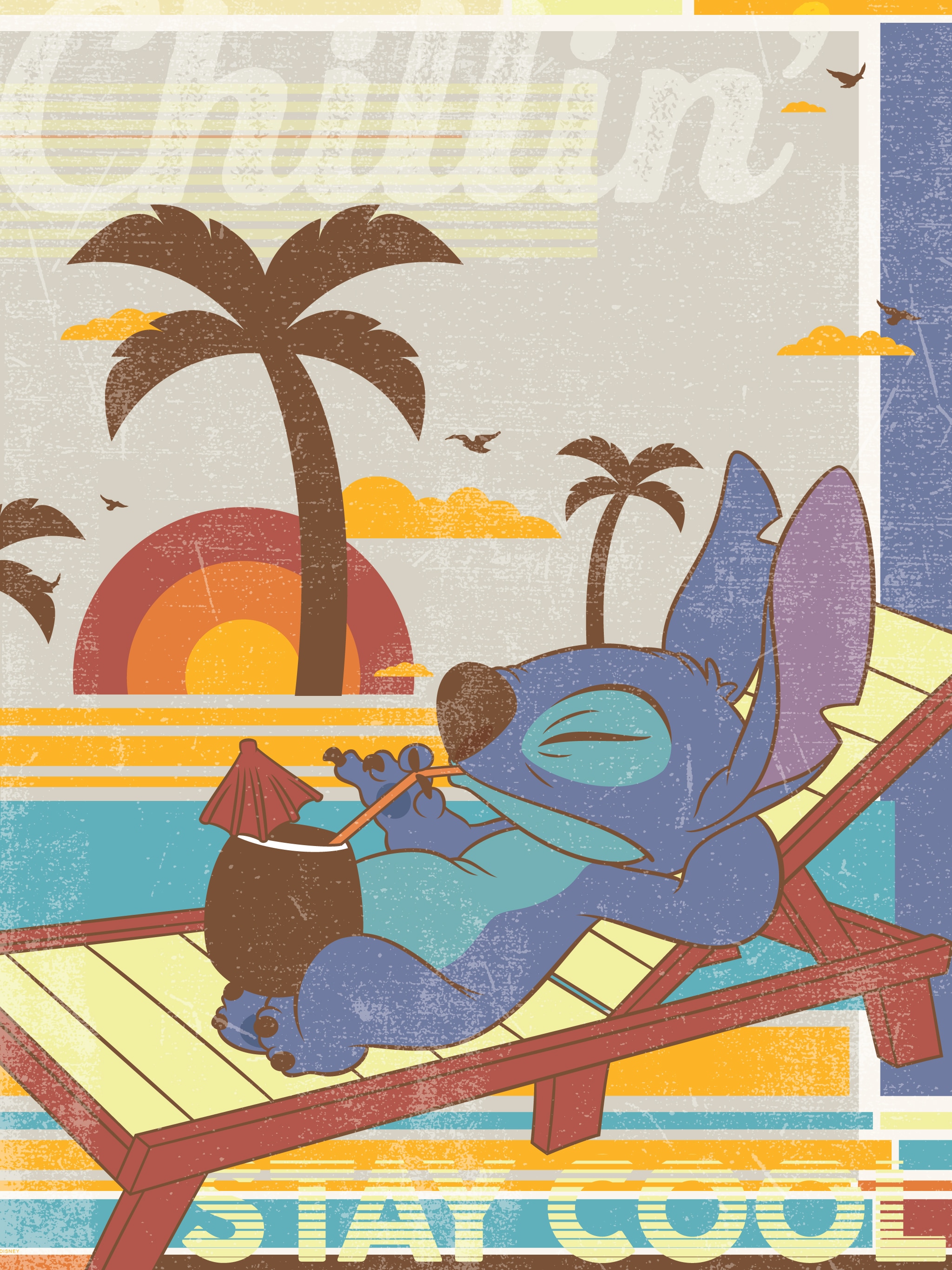 2023 Staying Cool with Stitch Wallpaper