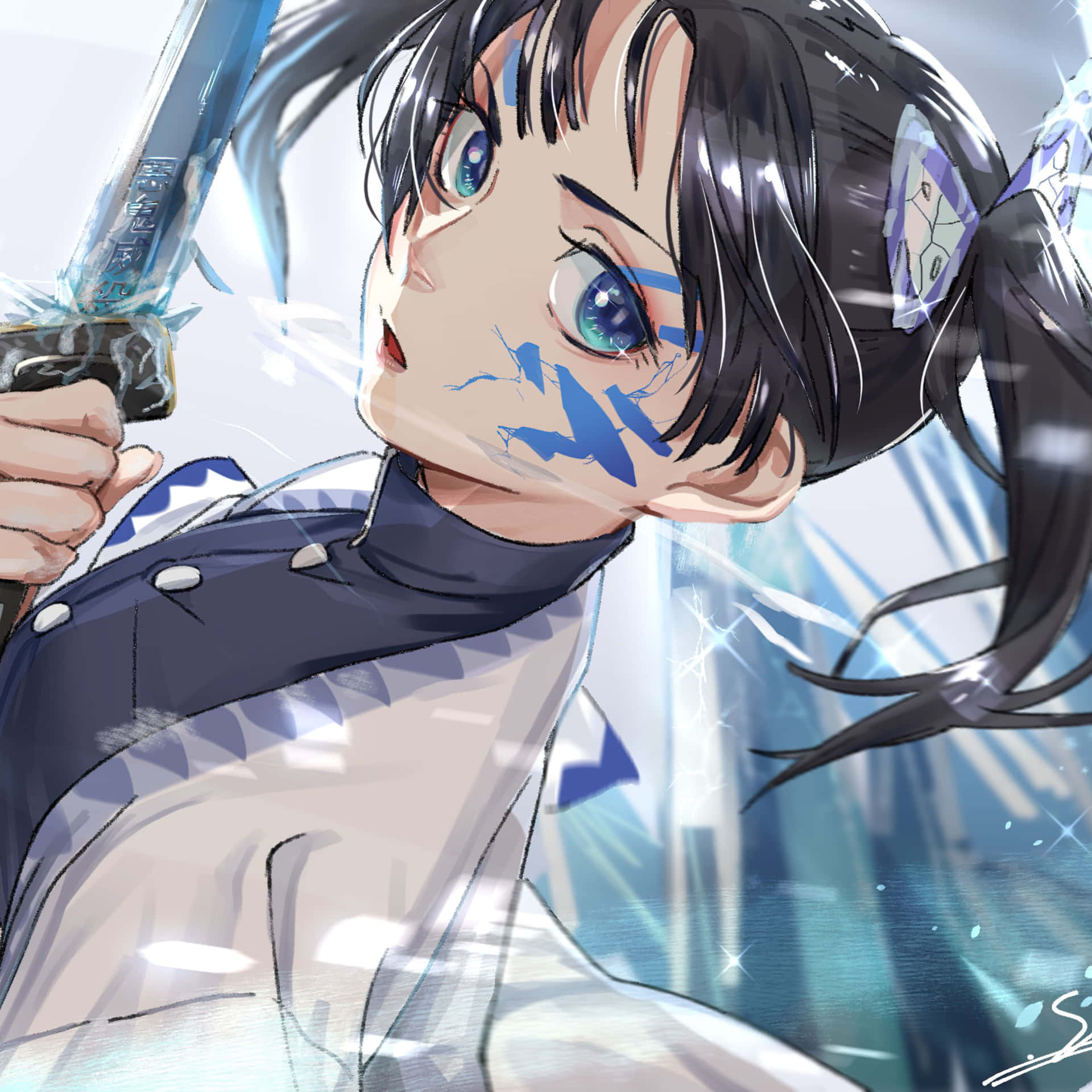 Aoi Kanzaki Demon Slayer iPad Wallpaper