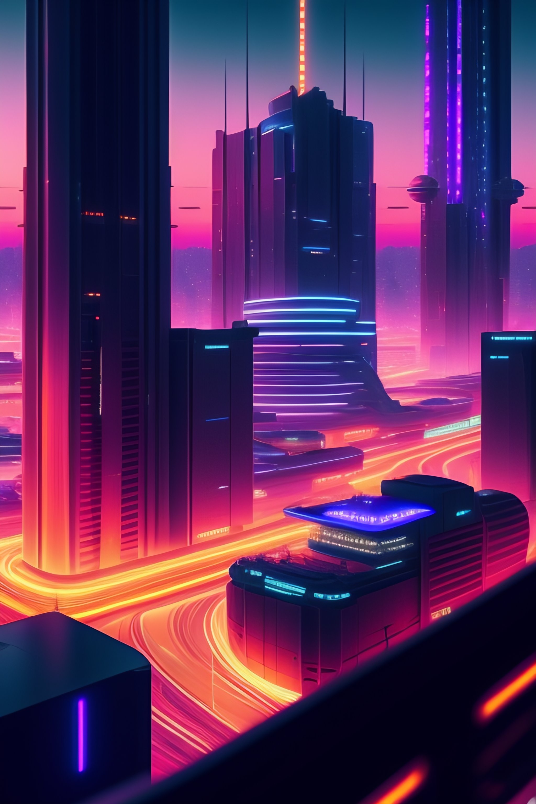 A 4k pixel overview of a neo tokyo city