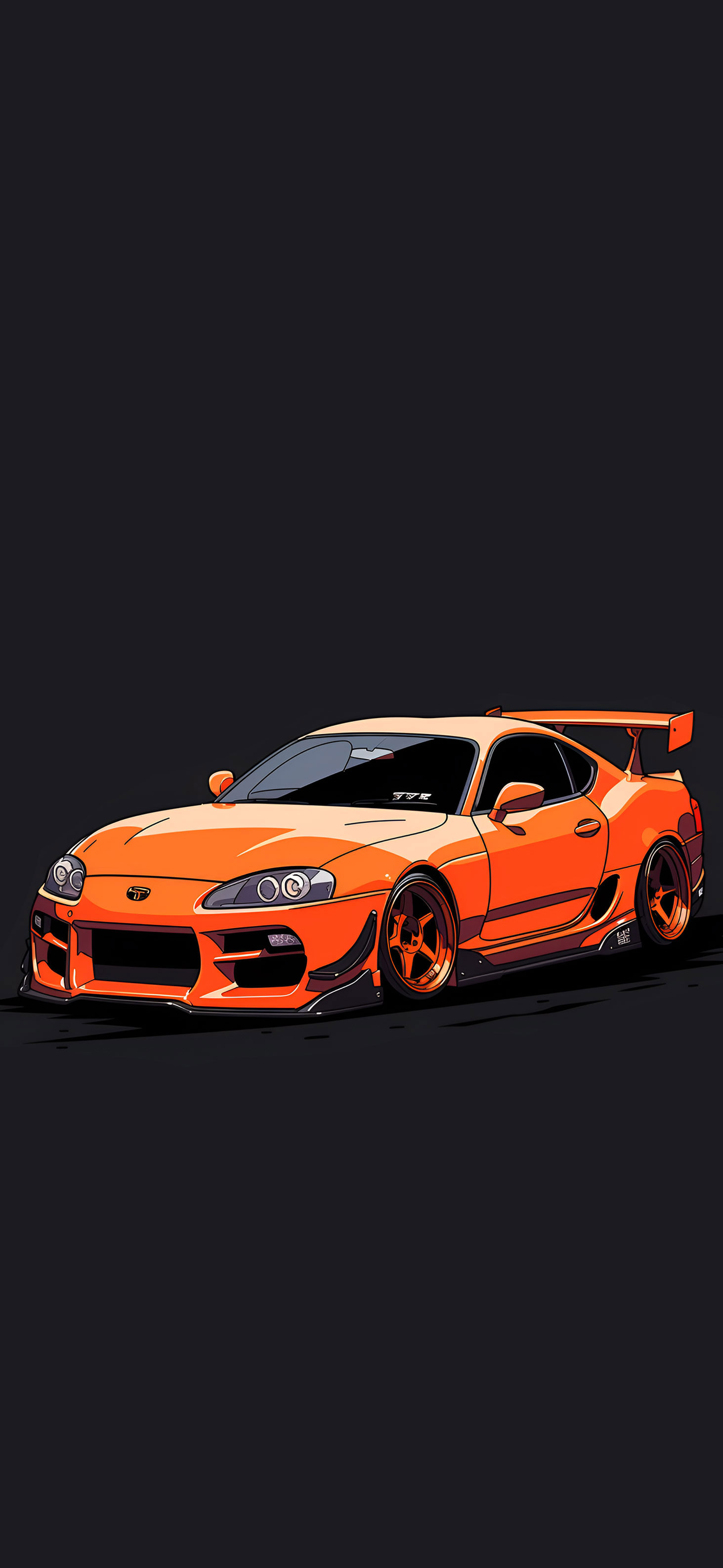 Orange Toyota Supra Black Wallpaper