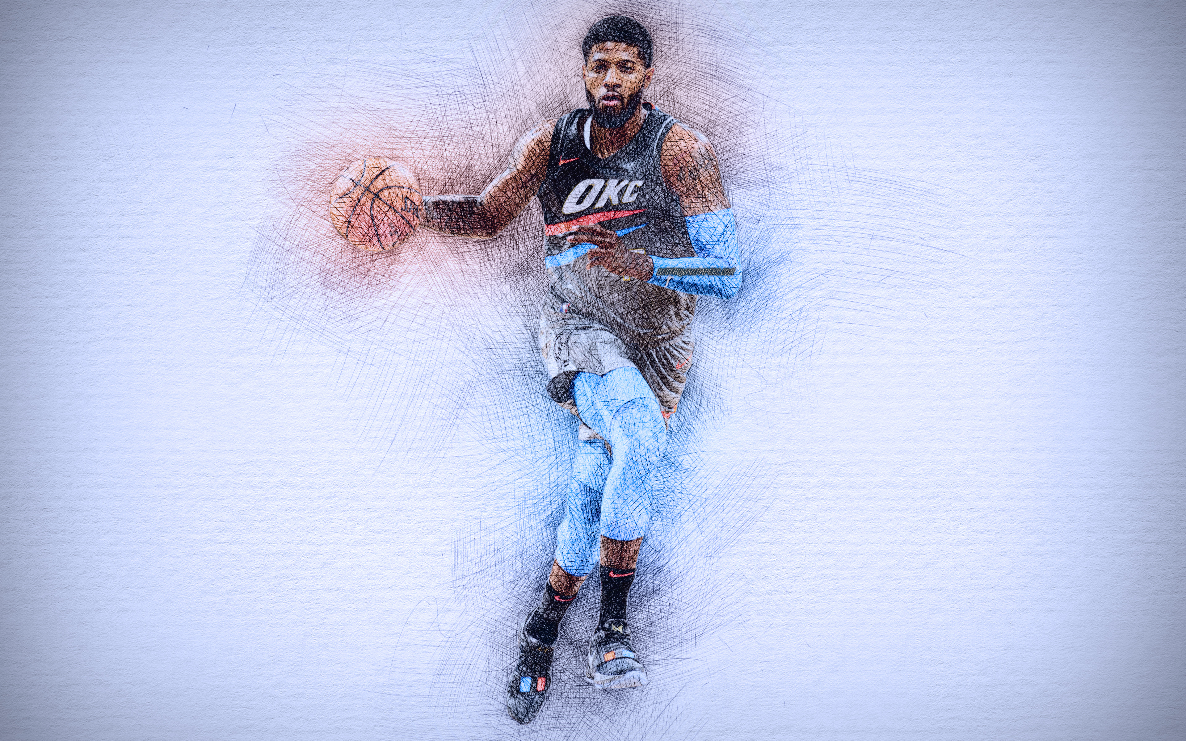 Download wallpaper Paul George, 4k