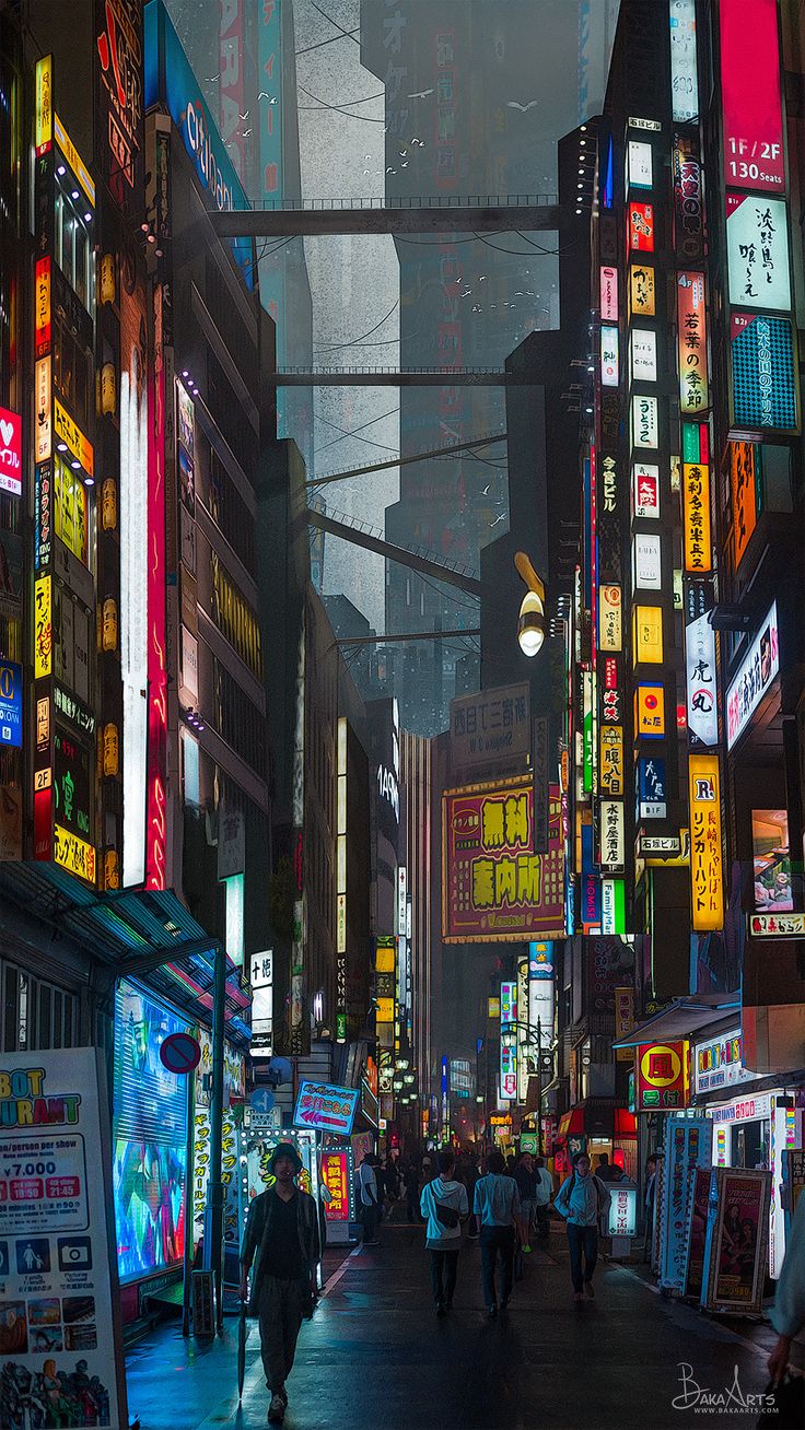 Neo Tokyo. Futuristic City, Cyberpunk