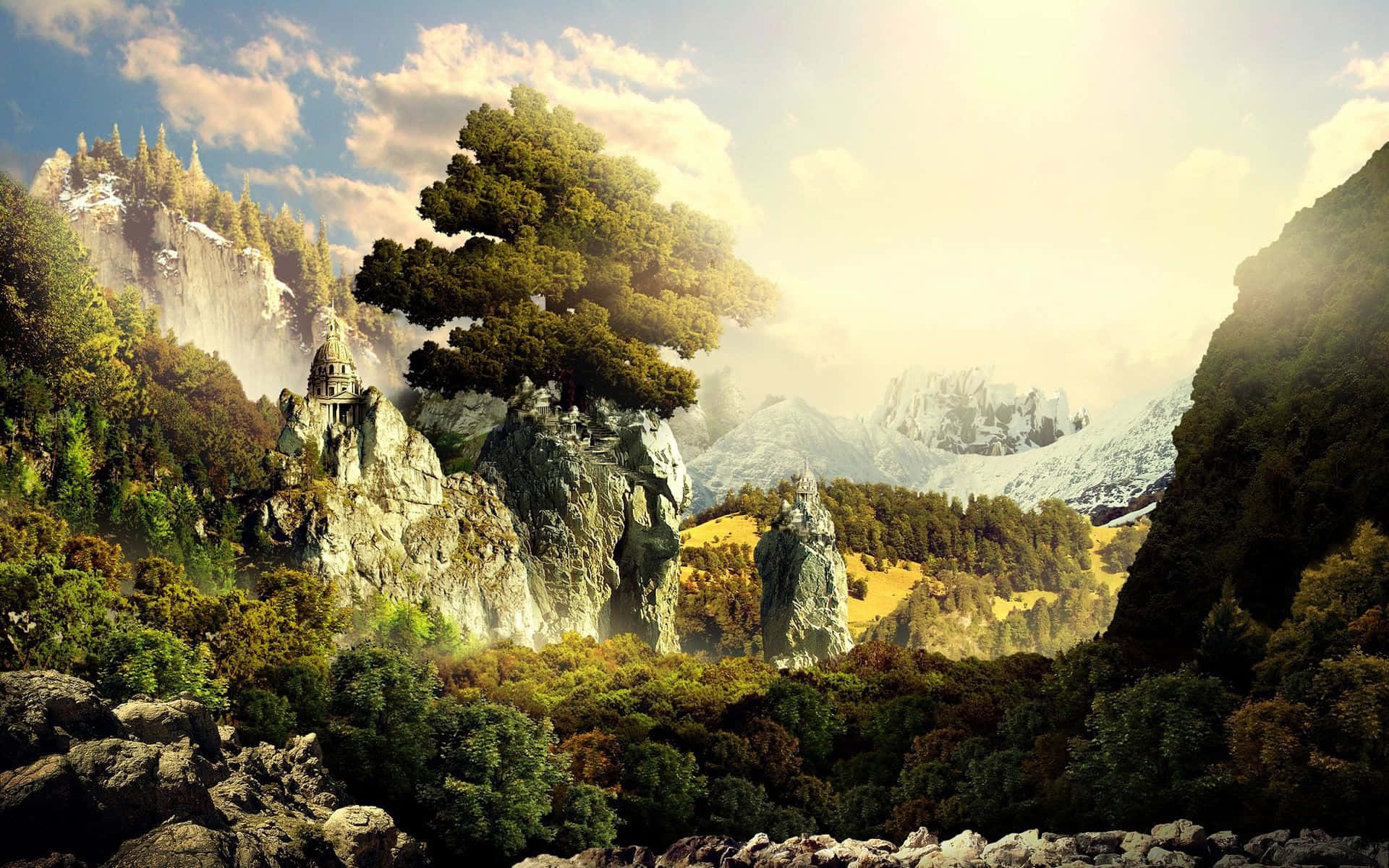 sunrise over Naruto Landscape Wallpaper