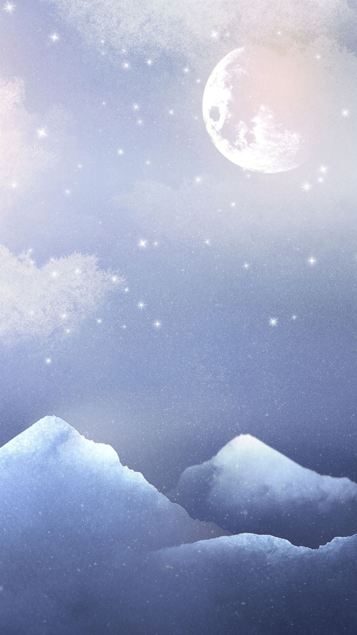 Free: Winter full moon mobile wallpaper