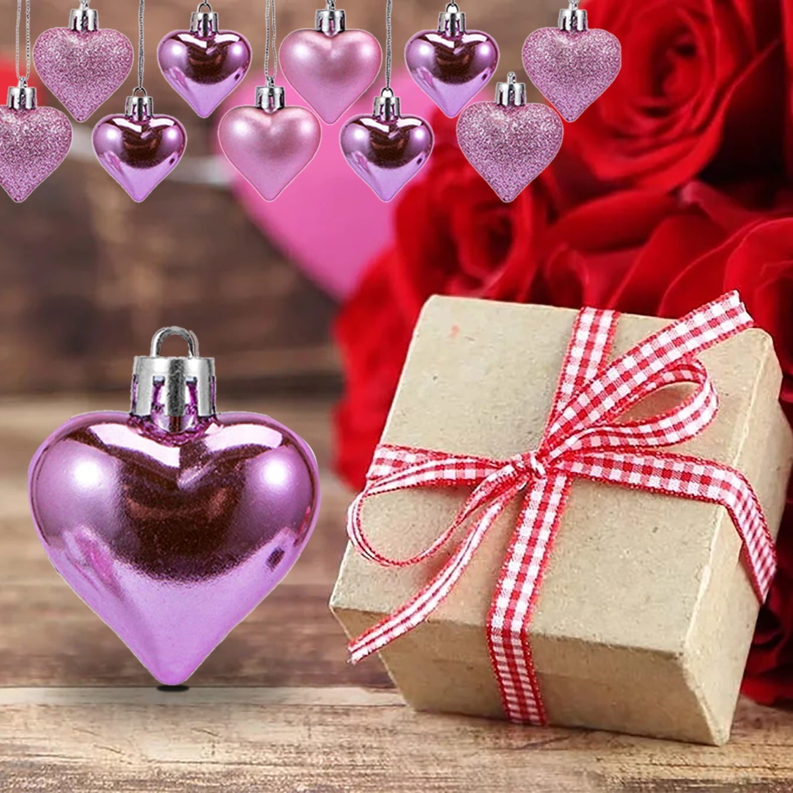 WJSXC 12Pcs Valentine Decorations Heart