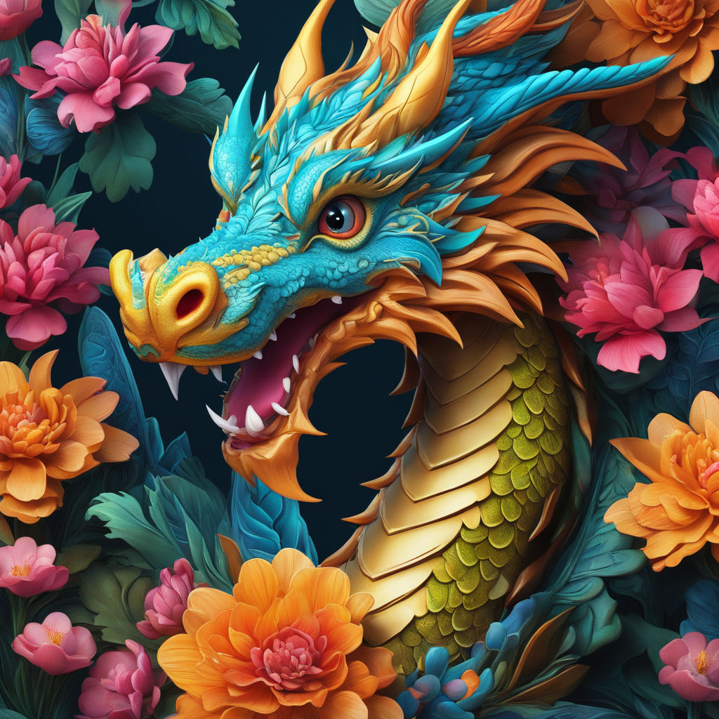 pretty dragon wearing a silk lolita