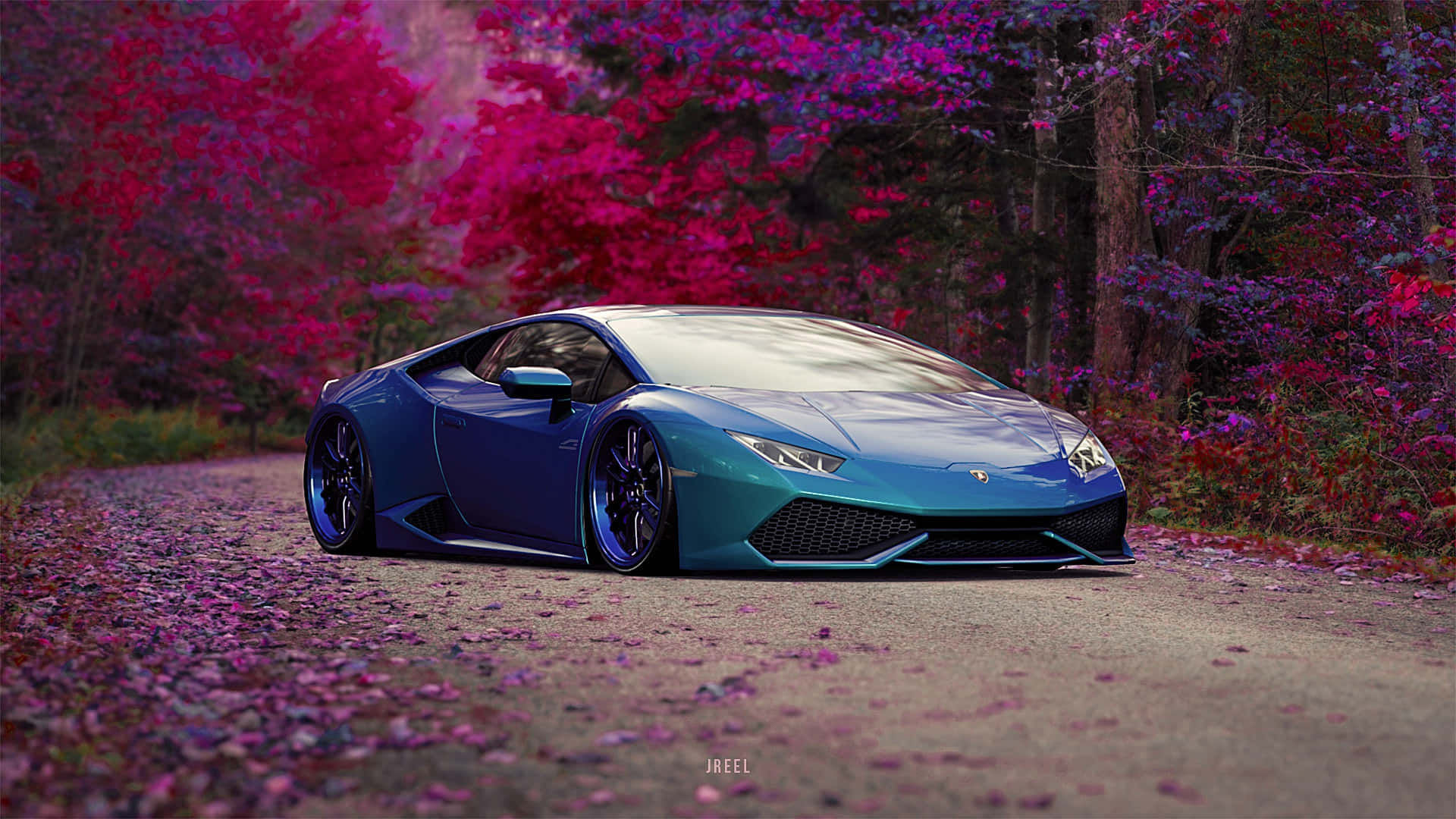 Car Parked In The Forest Wallpaper
