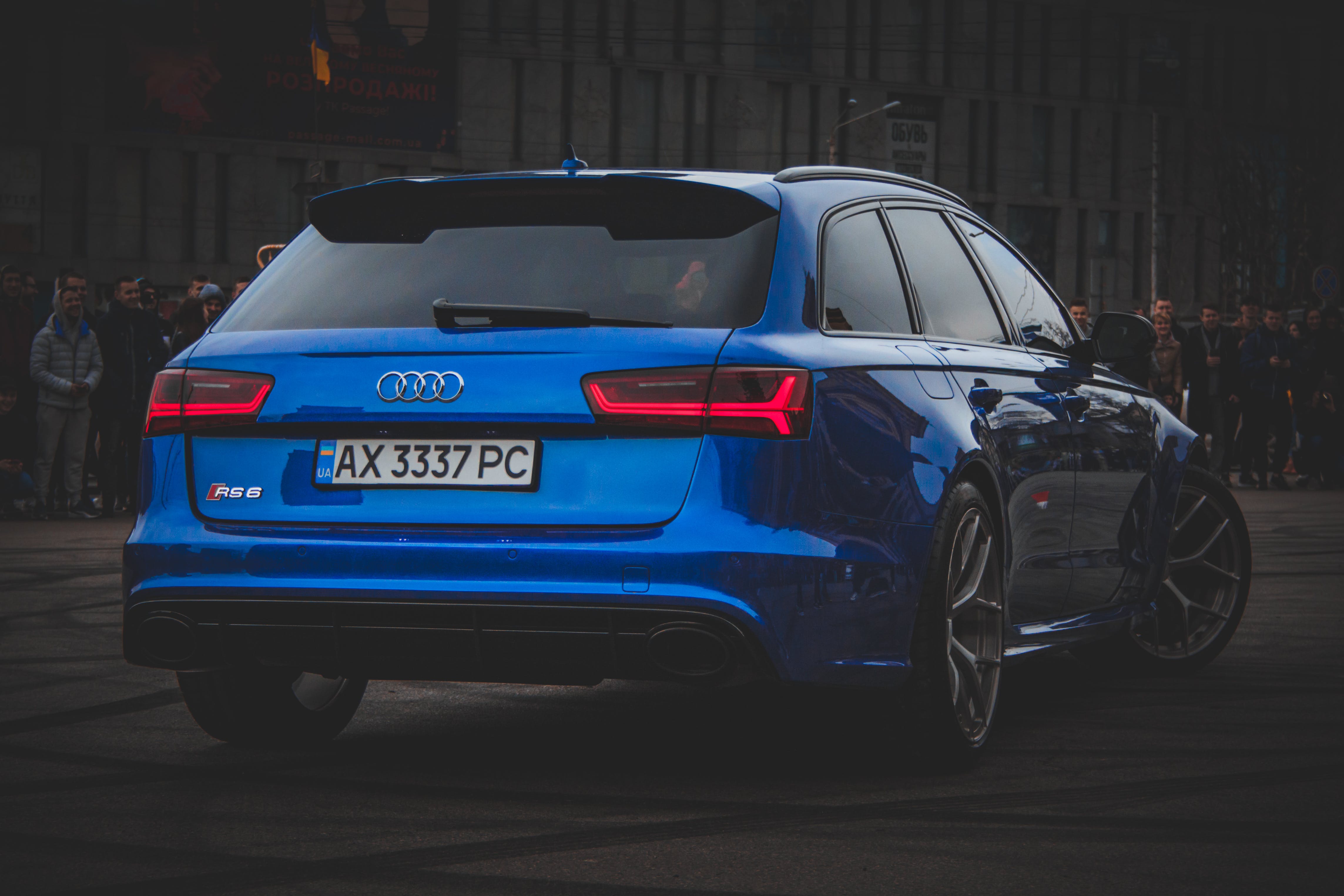 Modern Blue Car on Street · Free Stock