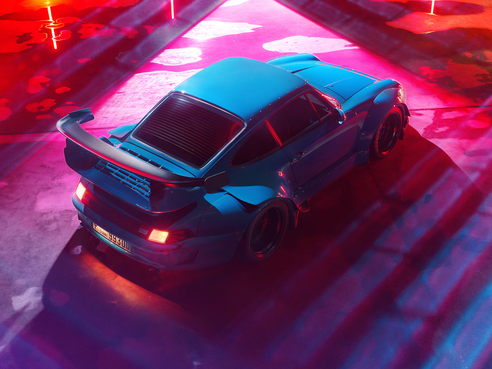 Porsche Blue Car 4k Wallpaper