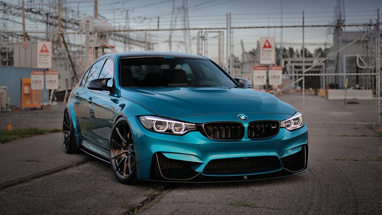 Wallpaper BMW M3 Light Blue Cars Metallic