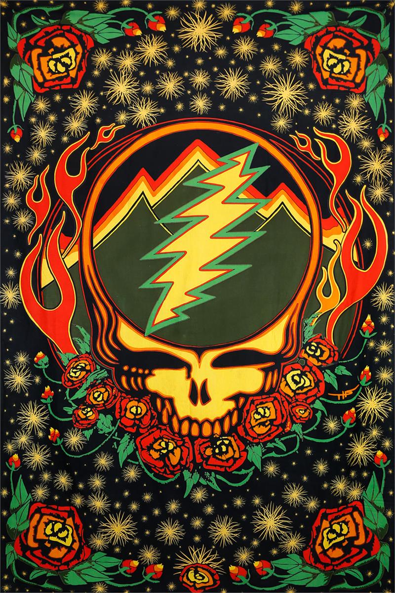 3D Grateful Dead Scarlet Fire Tapestry