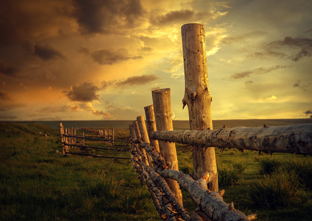 image Nature Sky Fence Sunrises