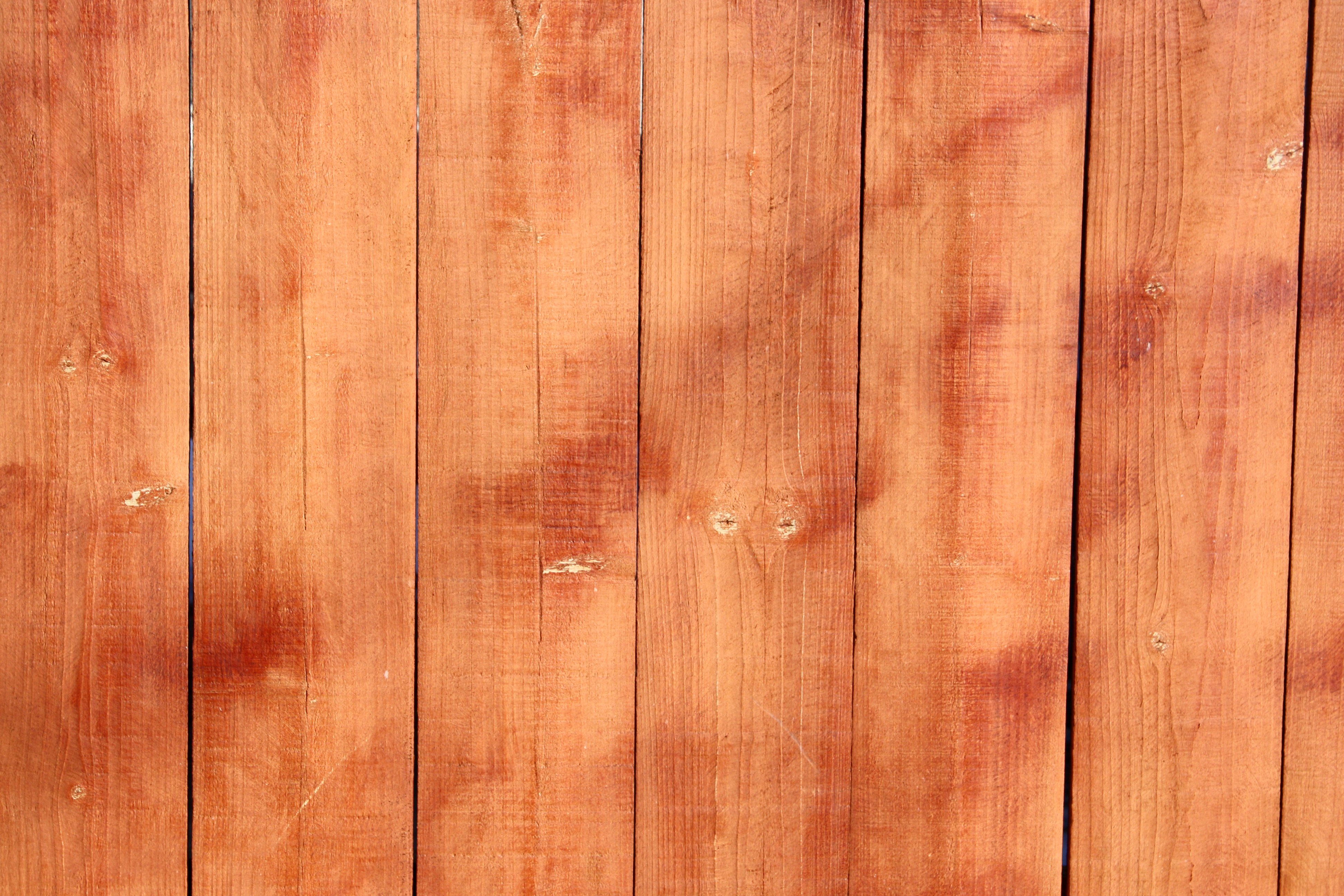 Stained Wooden Fence Boards Closeup